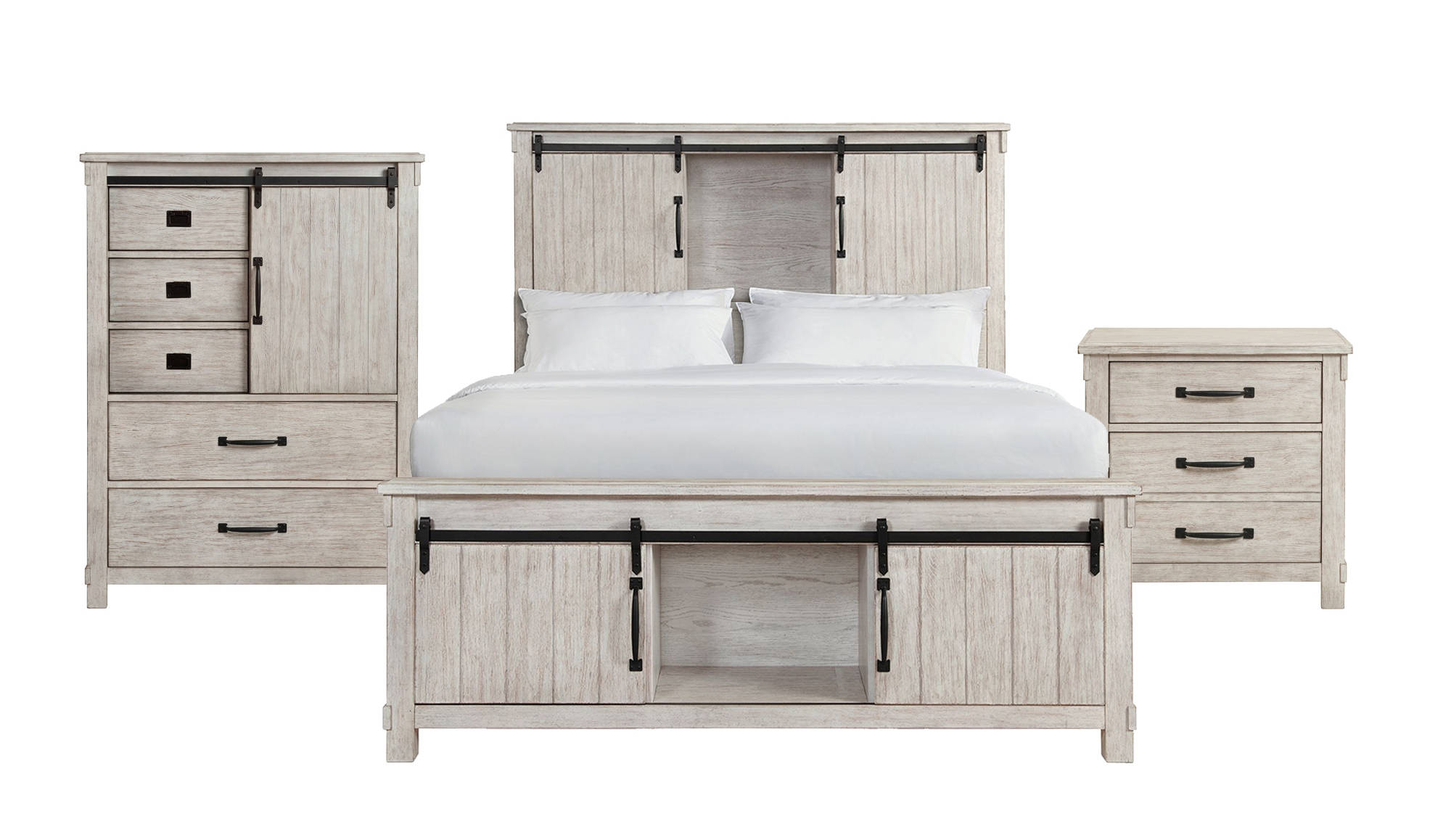 Picket House Jack White 3pc Bedroom Set with King Platform Storage Bed