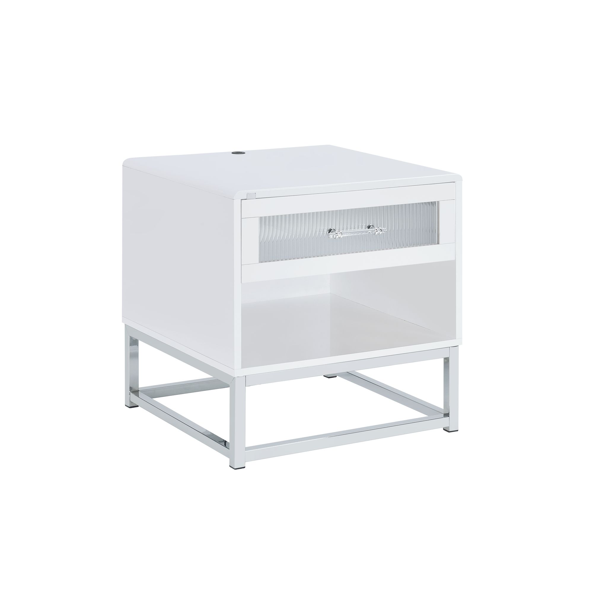 Picket House Indira Glossy White End Table