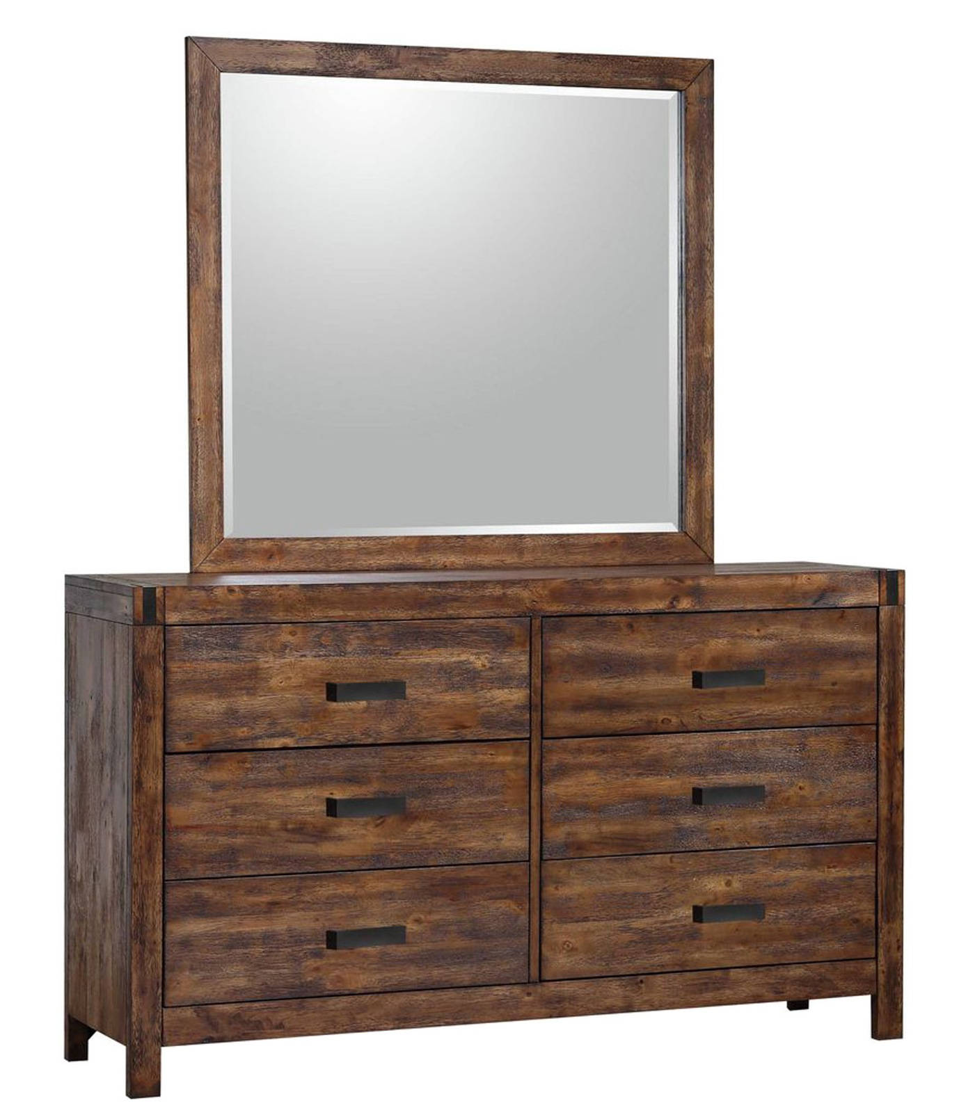 Picket House Wren Chestnut 6 Drawers Dresser and Mirror