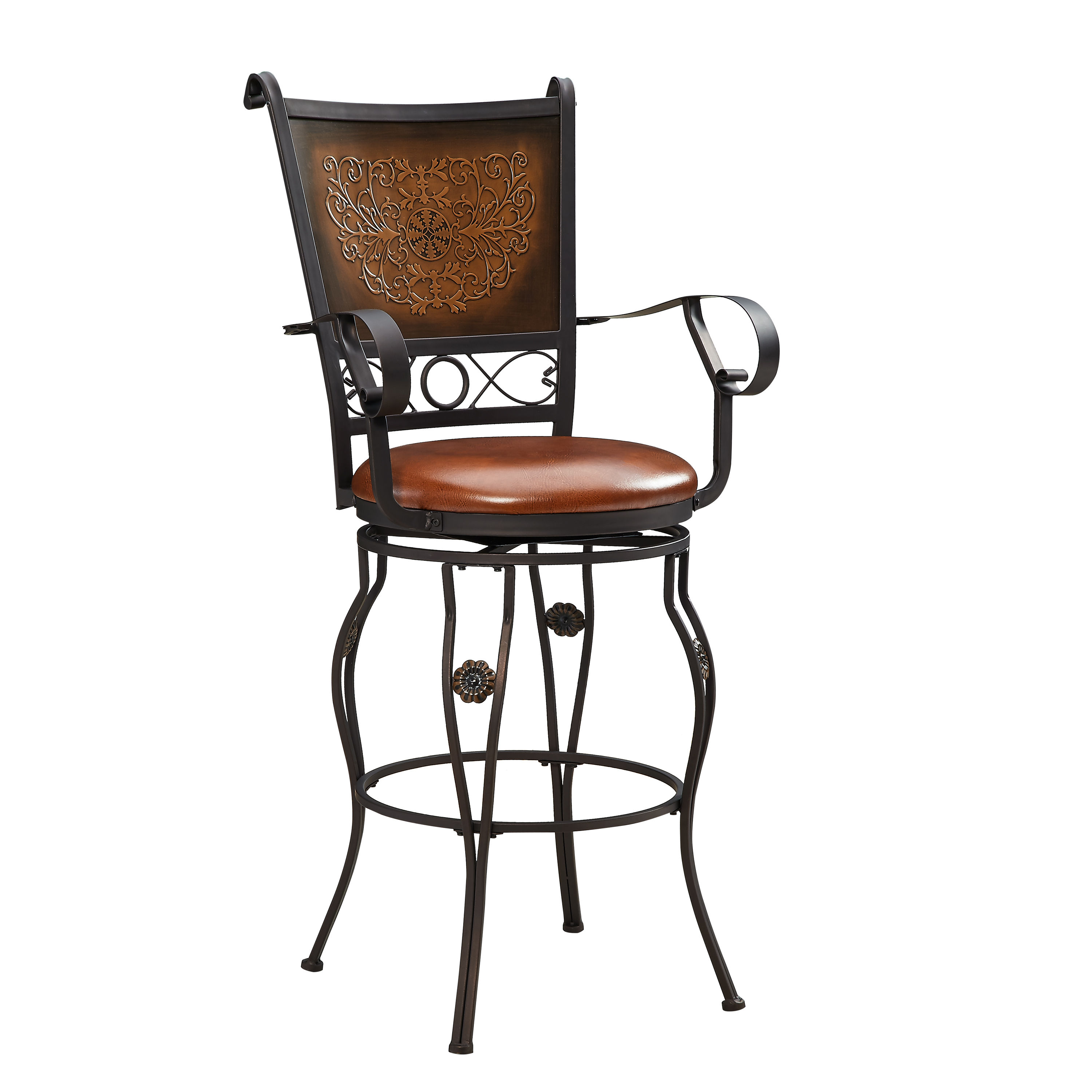Powell Furniture Beatrix Rust Big and Tall Armed Barstool