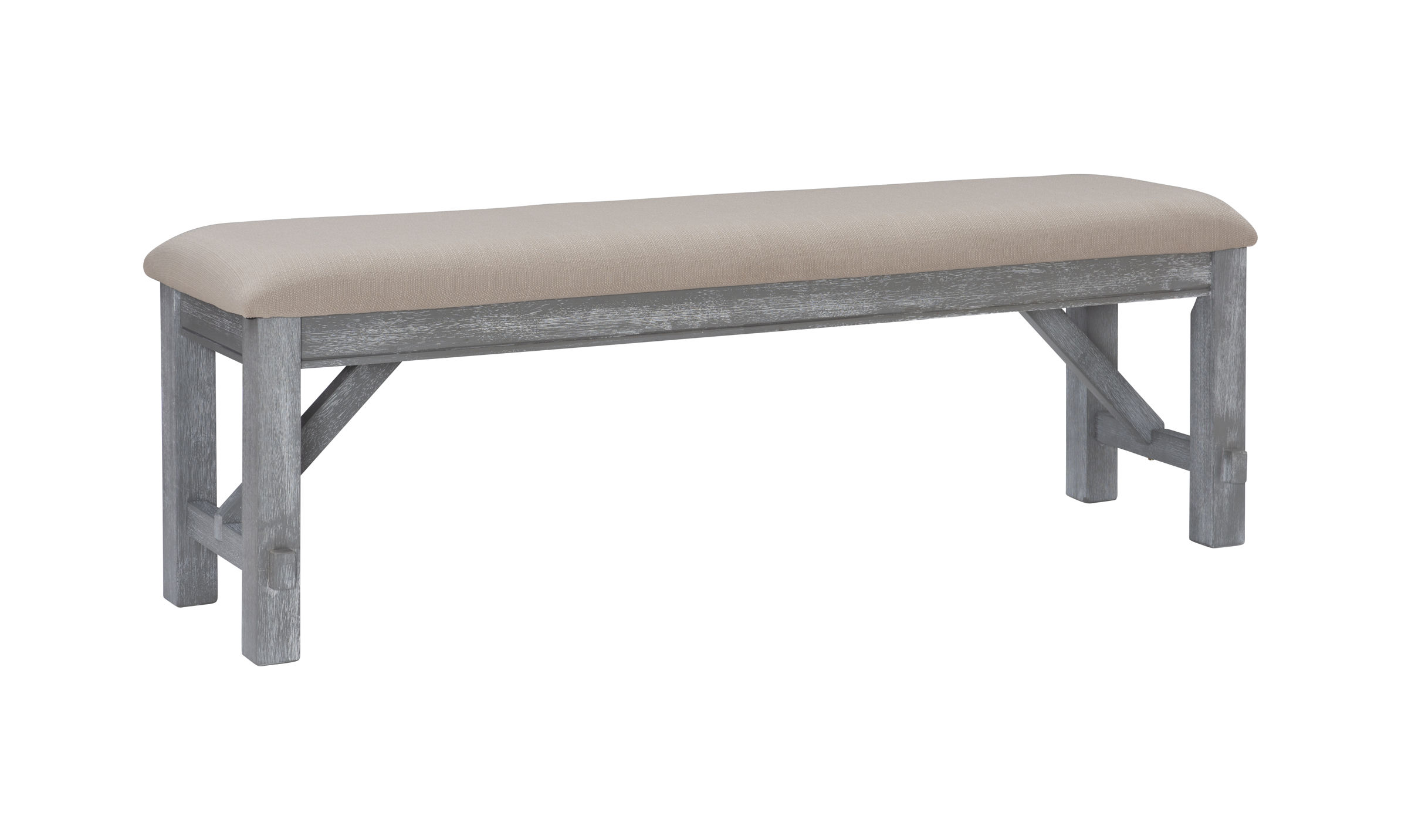 Powell Furniture Turino Weathered Grey Tan Dining Bench