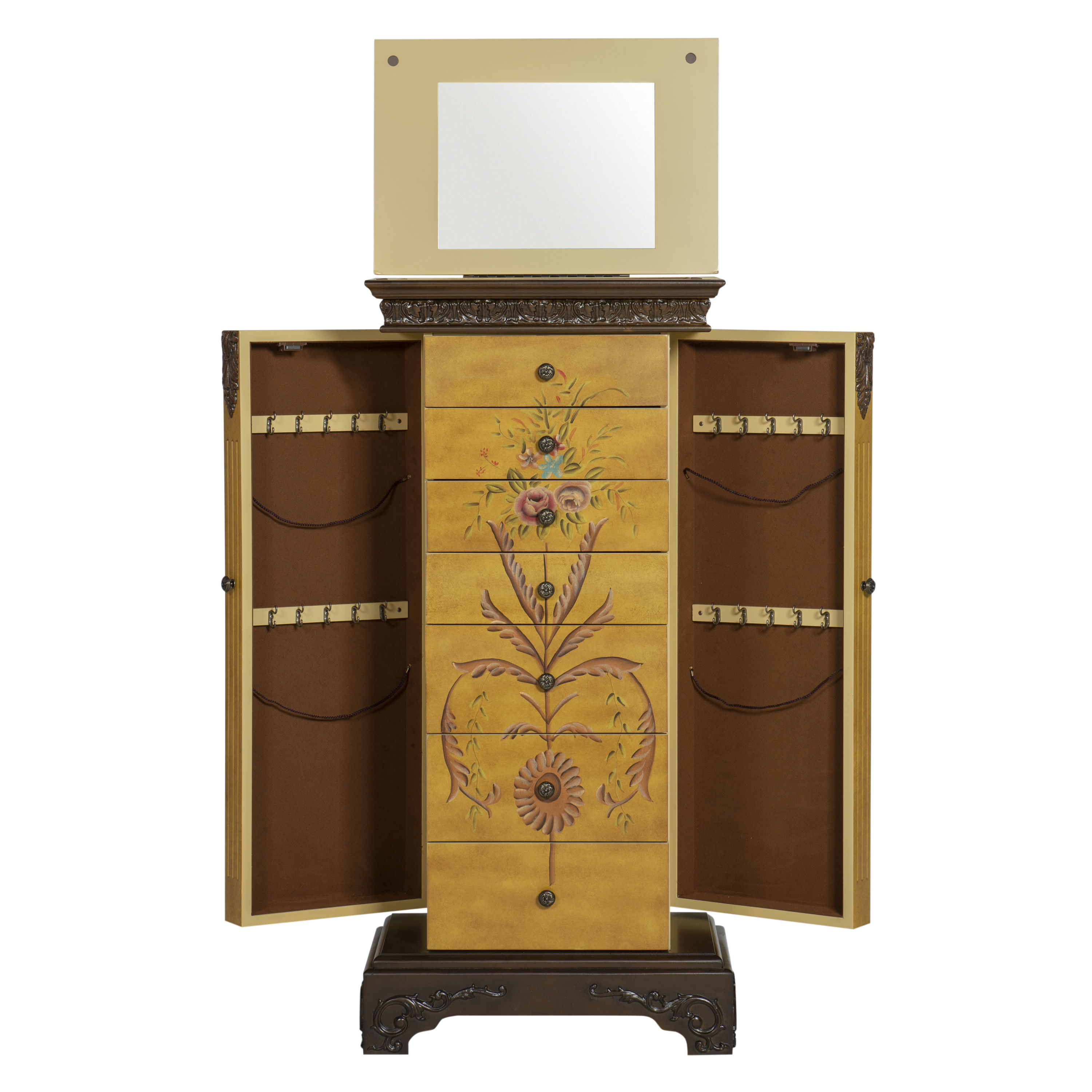 Powell Furniture Jasleen Antique Parchment Jewelry Armoire