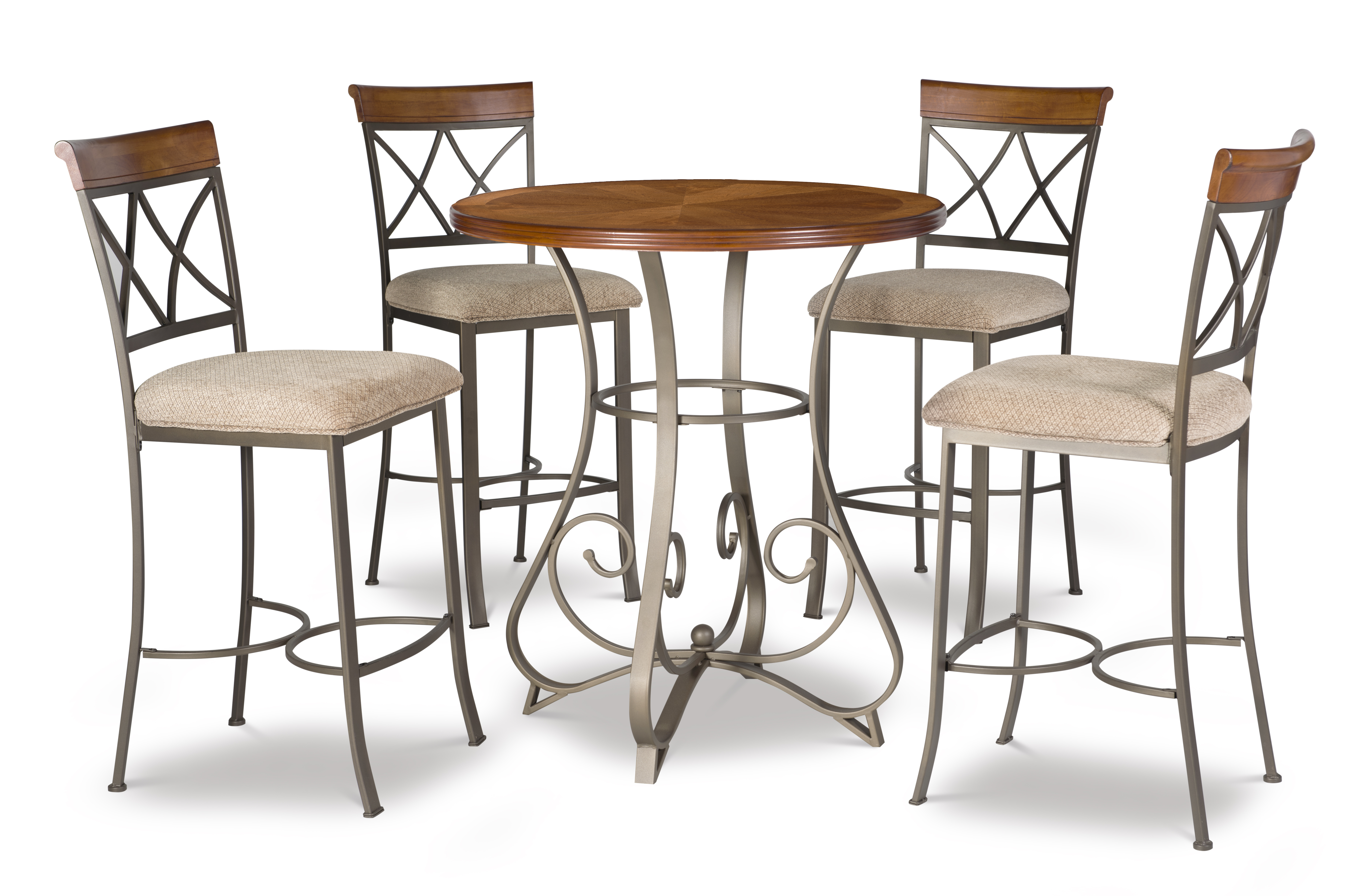 Powell Furniture Hamilton Medium Cherry Taupe 5pc Pub Height Set
