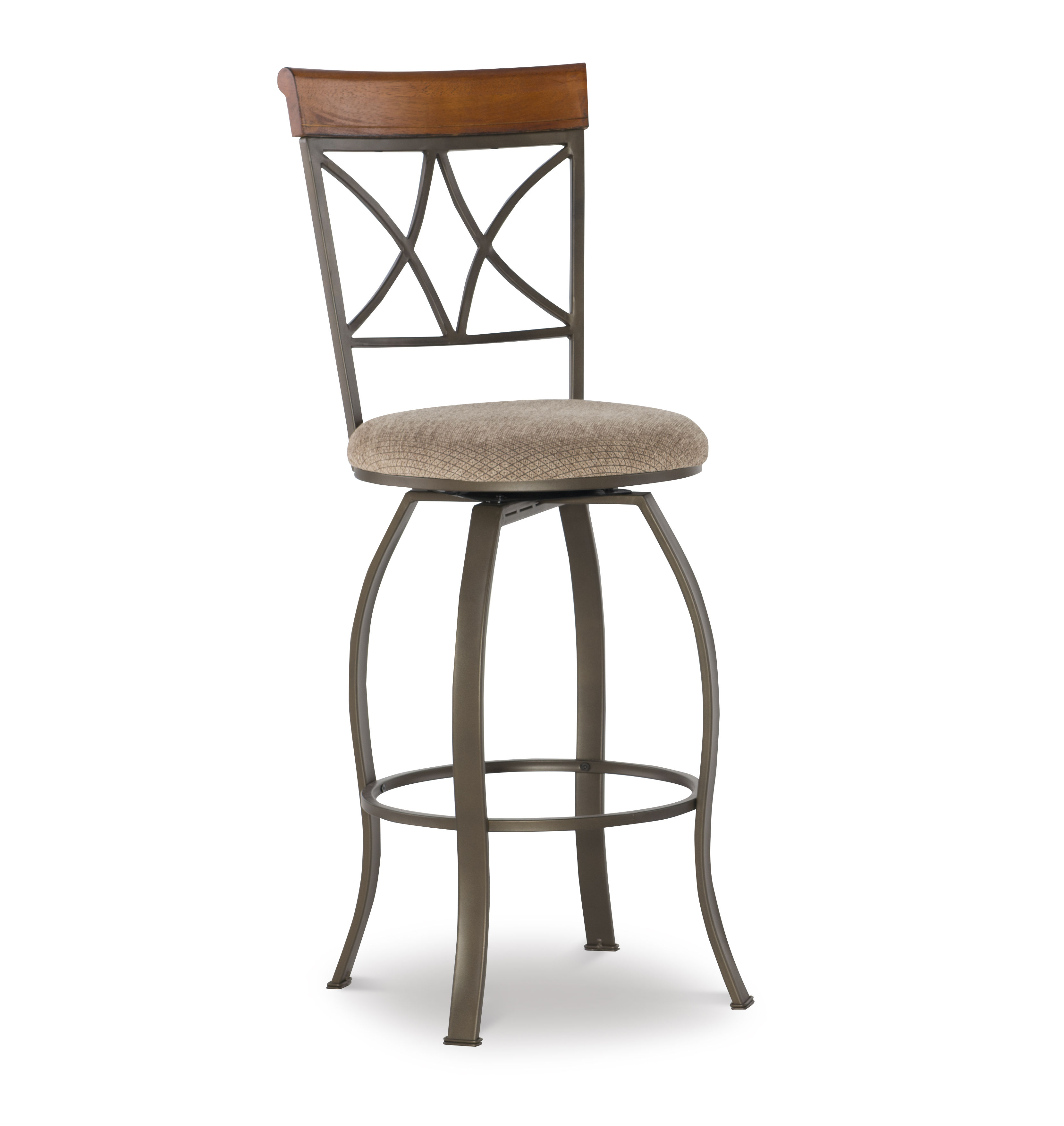 Powell Furniture Hamilton Medium Cherry Taupe Swvel Bar Stool