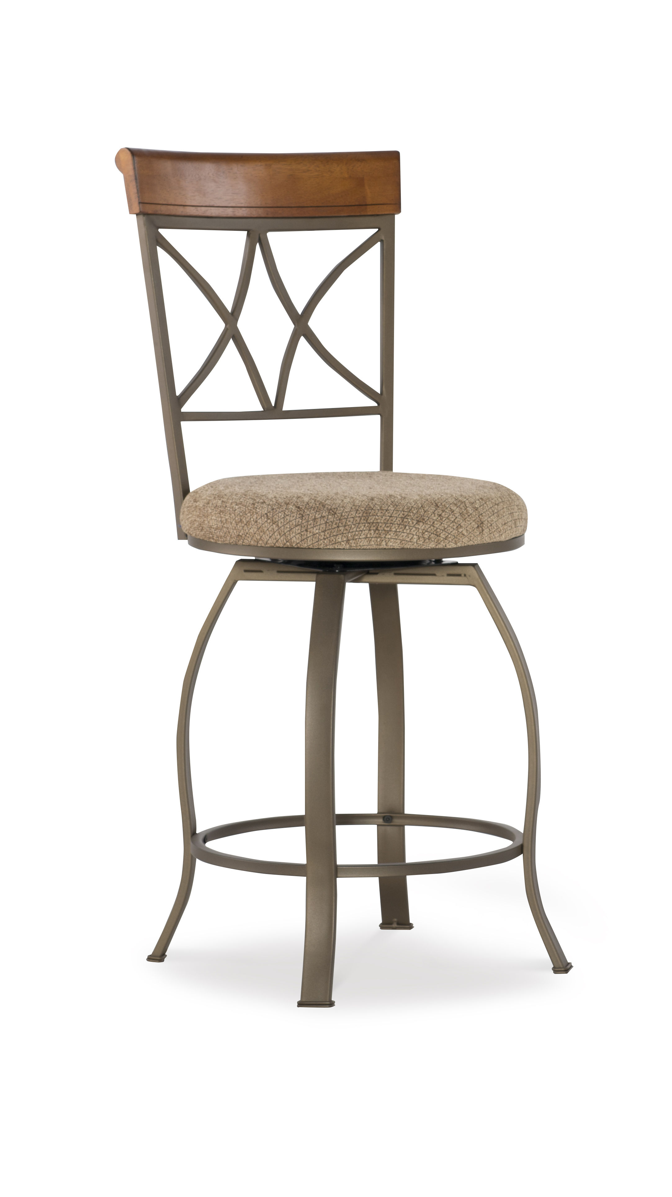 Powell Furniture Hamilton Medium Cherry Taupe Swivel Counter Stool
