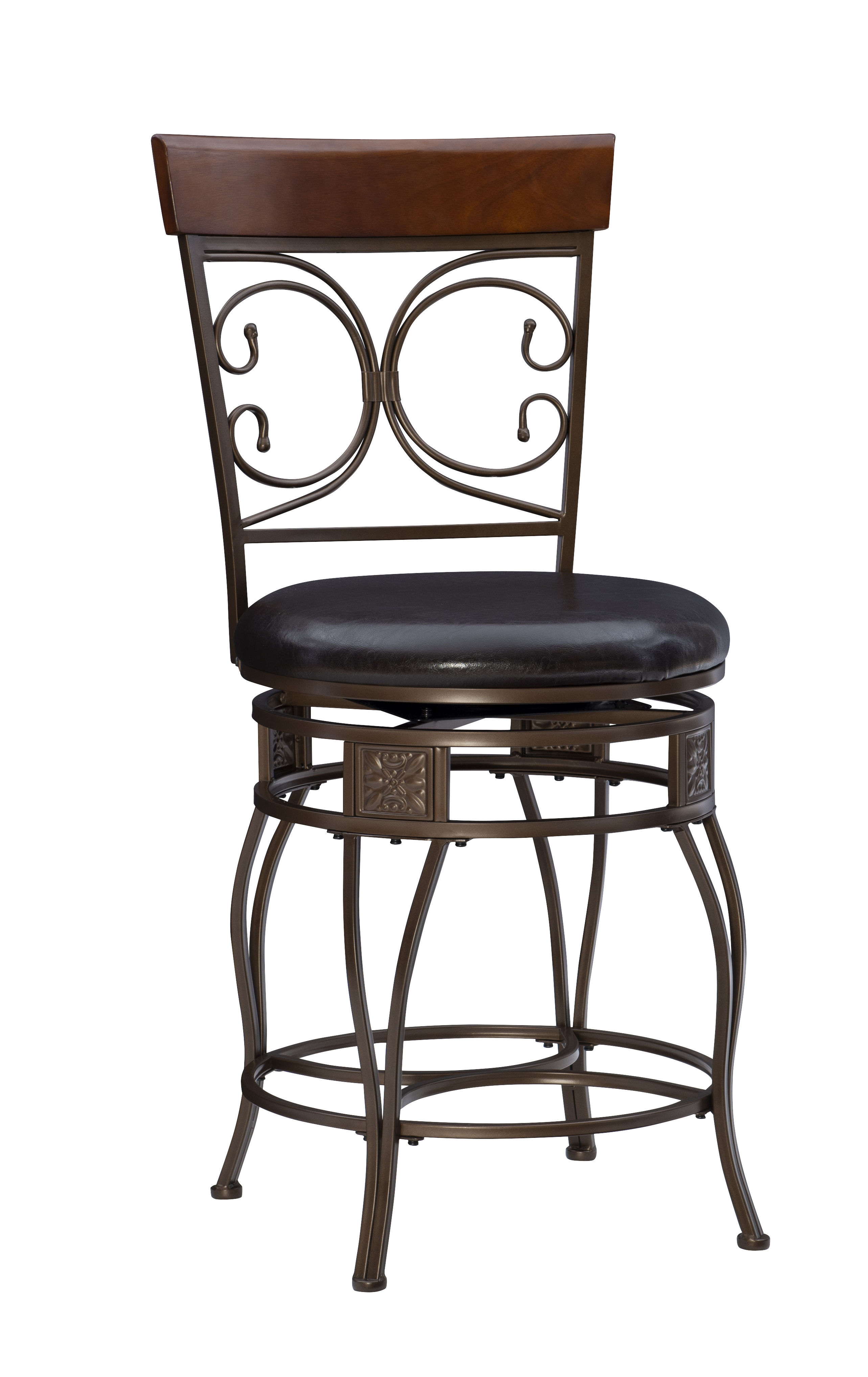 Powell Furniture Bria Brown Dark Bronze Big and Tall Counter Height Stool