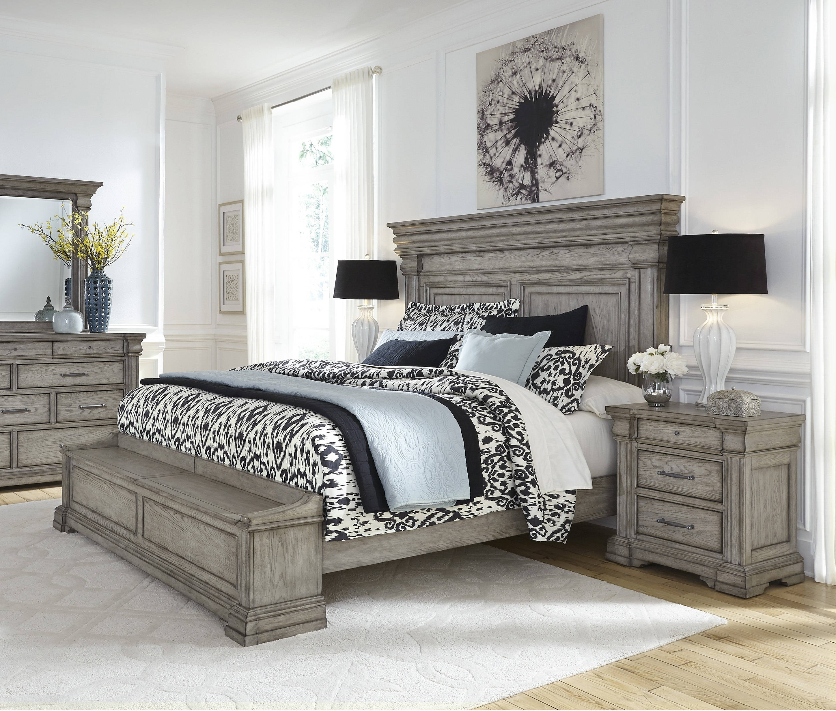 Pulaski Madison Ridge Taupe Grey 2pc Bedroom Set With Blanket Chest Queen P...