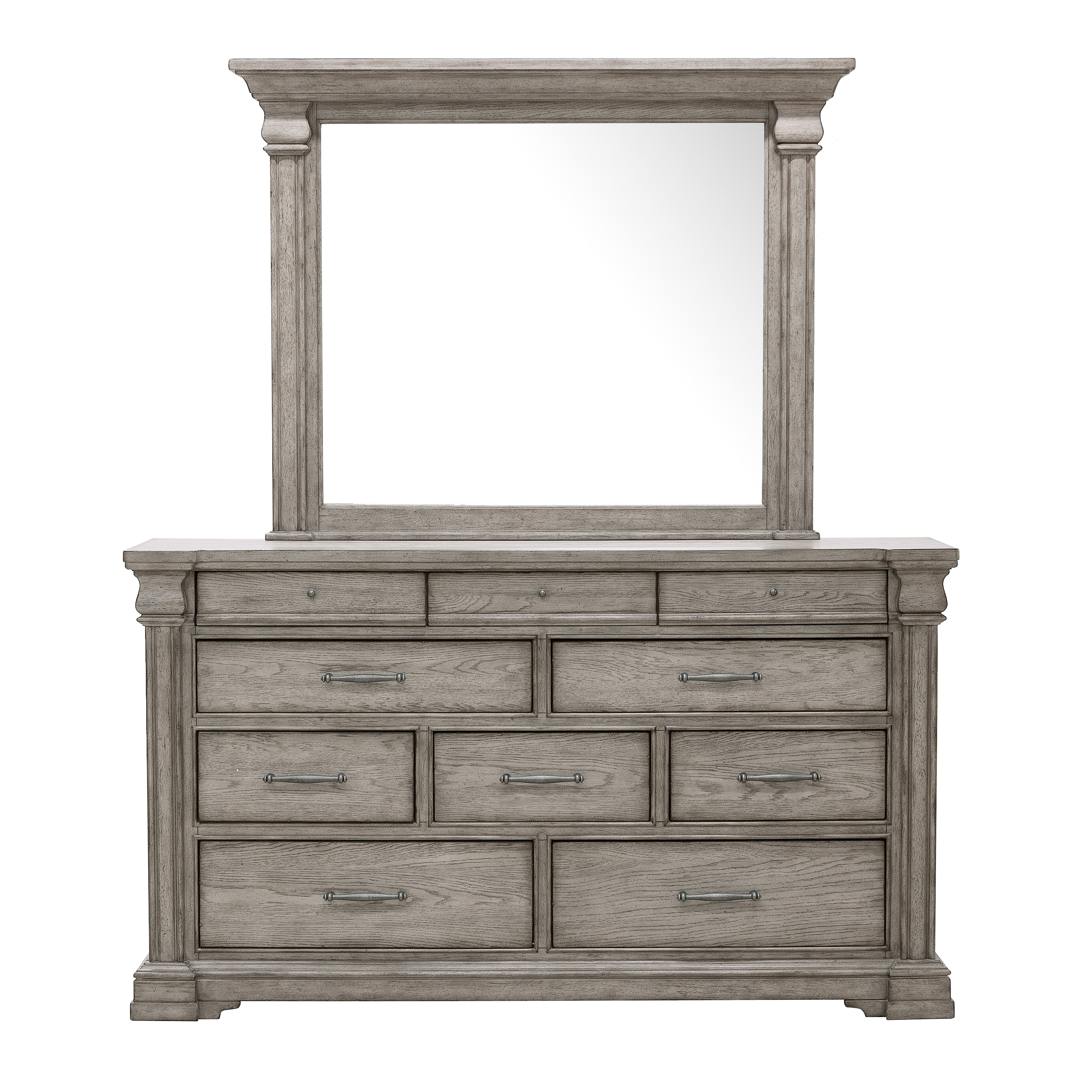 Pulaski Madison Ridge Taupe Grey 10 Drawers Dresser And Mirror