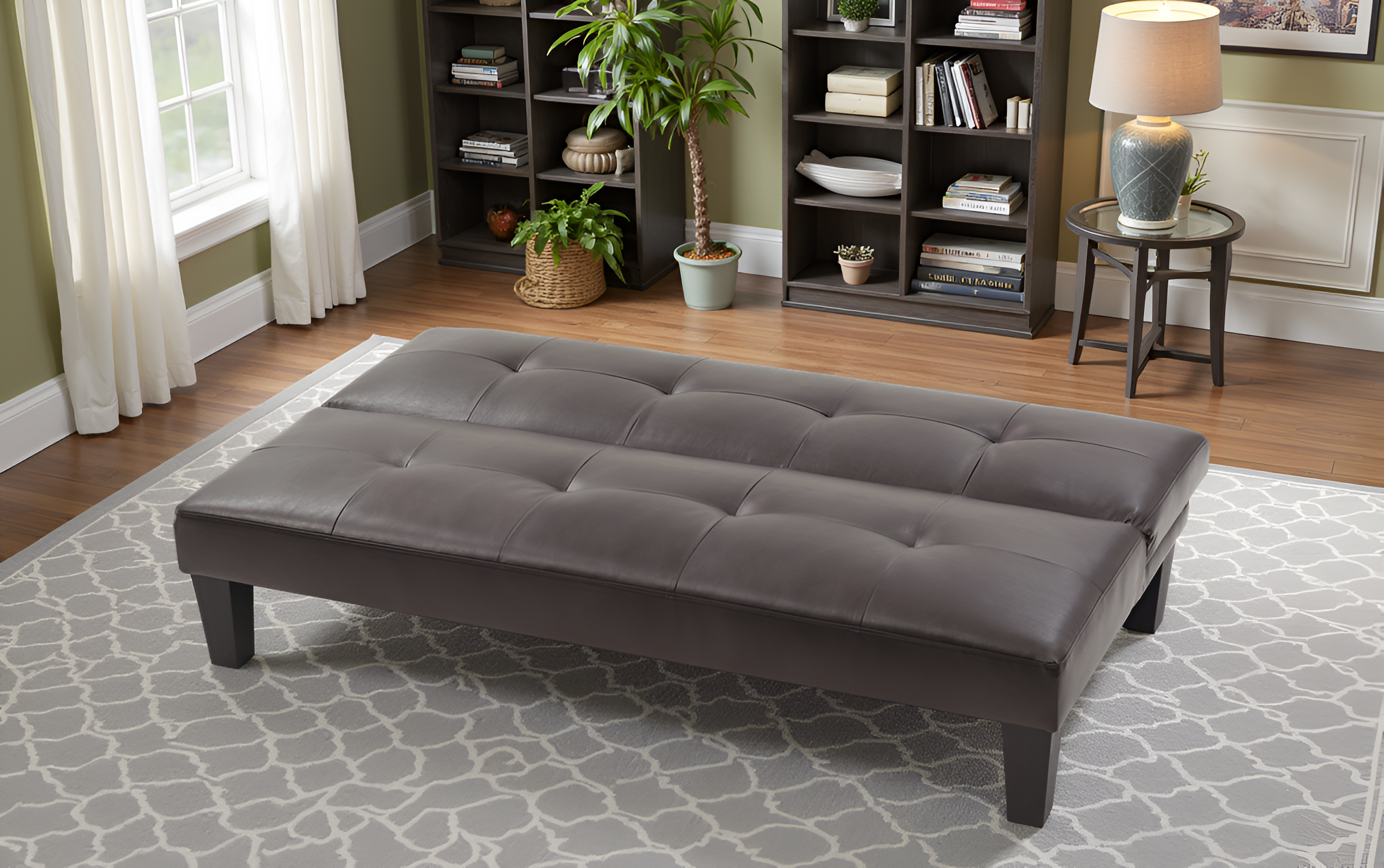 Elite Space Living Loures Cappuccino Faux Leather Sofa Bed