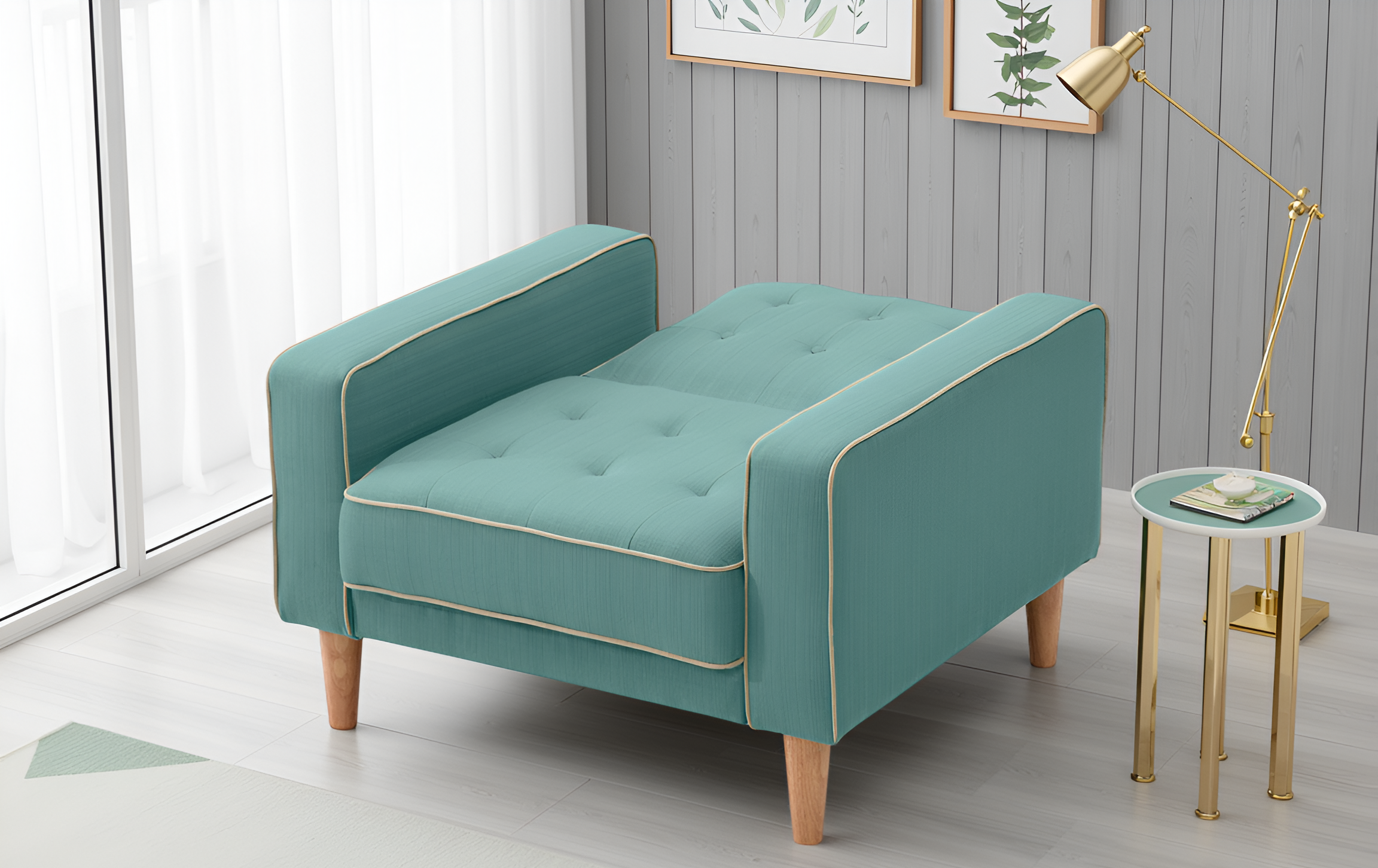 Elite Space Living Botkyrka Teal Chair Bed