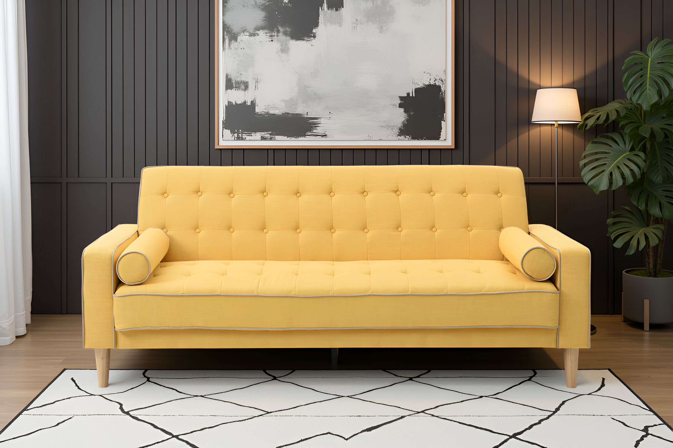 Elite Space Living Botkyrka Yellow Sofa Bed