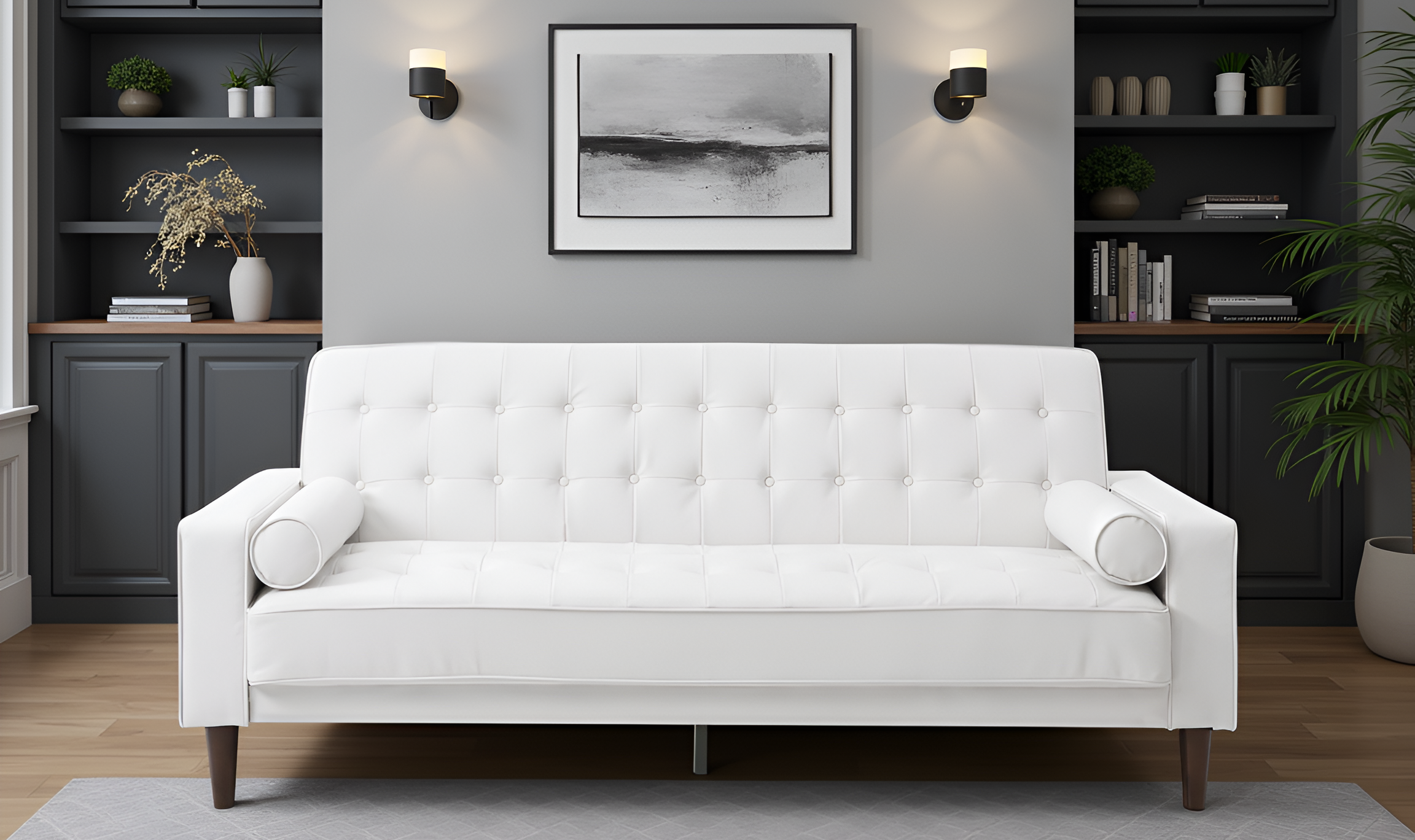 Elite Space Living Botkyrka White Sofa Bed