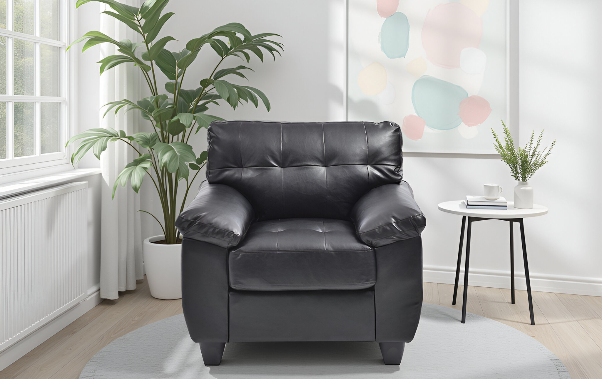 Elite Space Living Rimouski Black Faux Leather Chair
