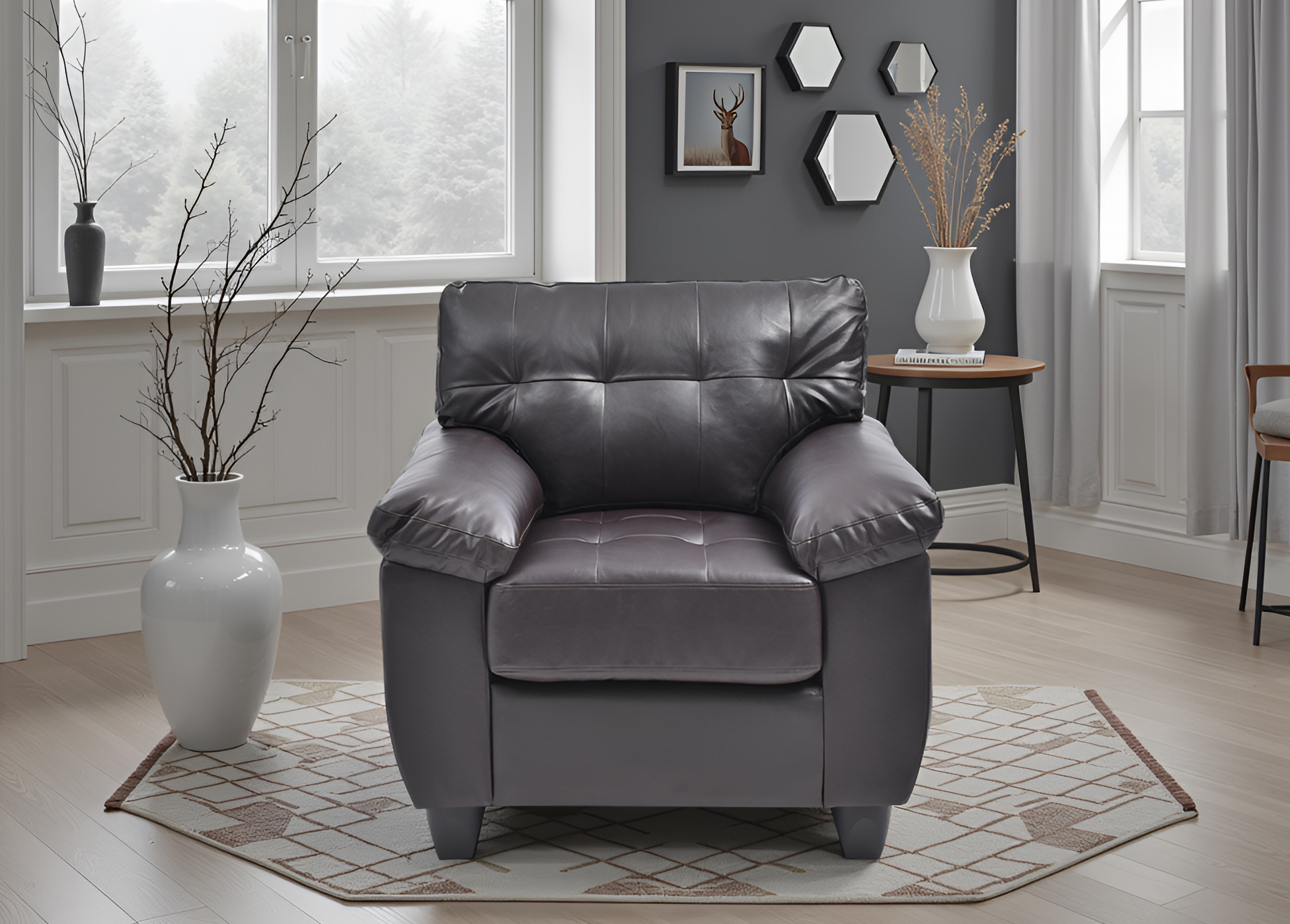 Elite Space Living Rimouski Cappuccino Faux Leather Chair