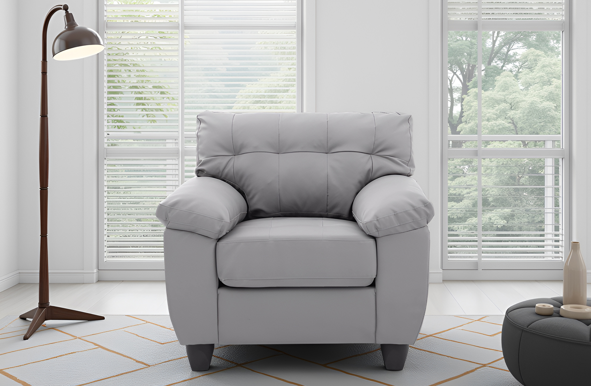 Elite Space Living Rimouski Gray Faux Leather Chair