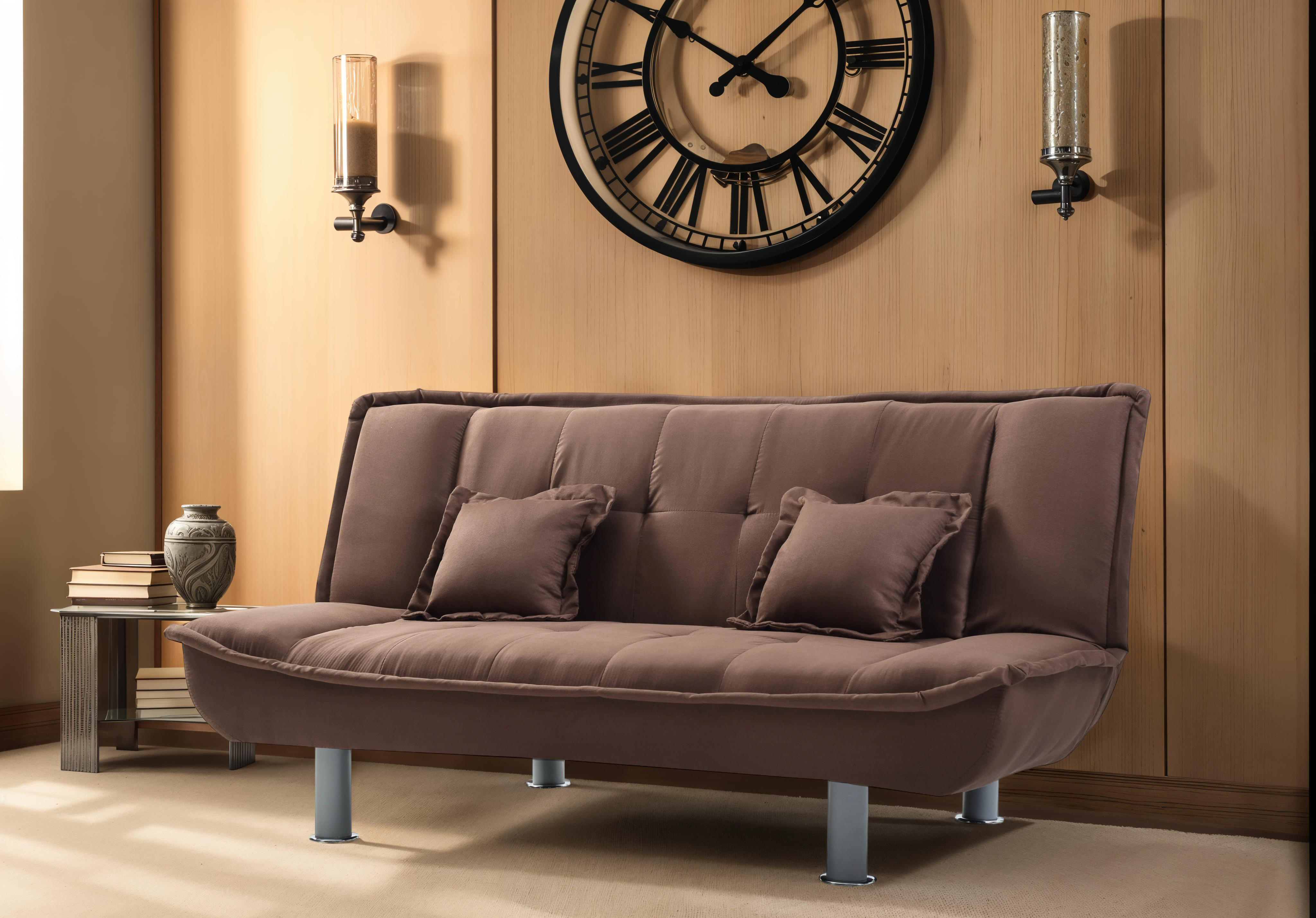 Elite Space Living Martil Chocolate Faux Leather Sofa Bed
