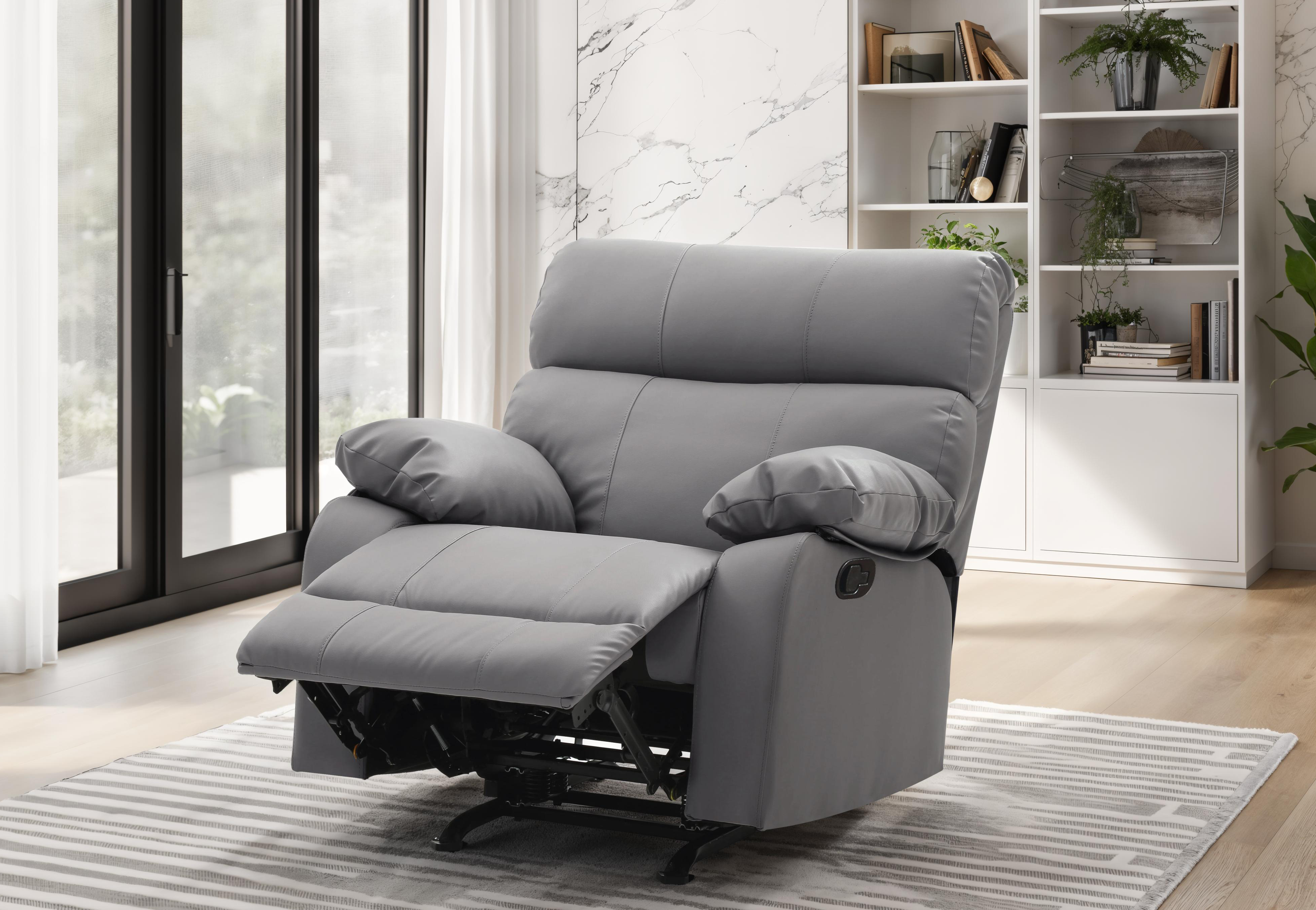 Elite Space Living Larache Gray Faux Leather Rocker Recliner