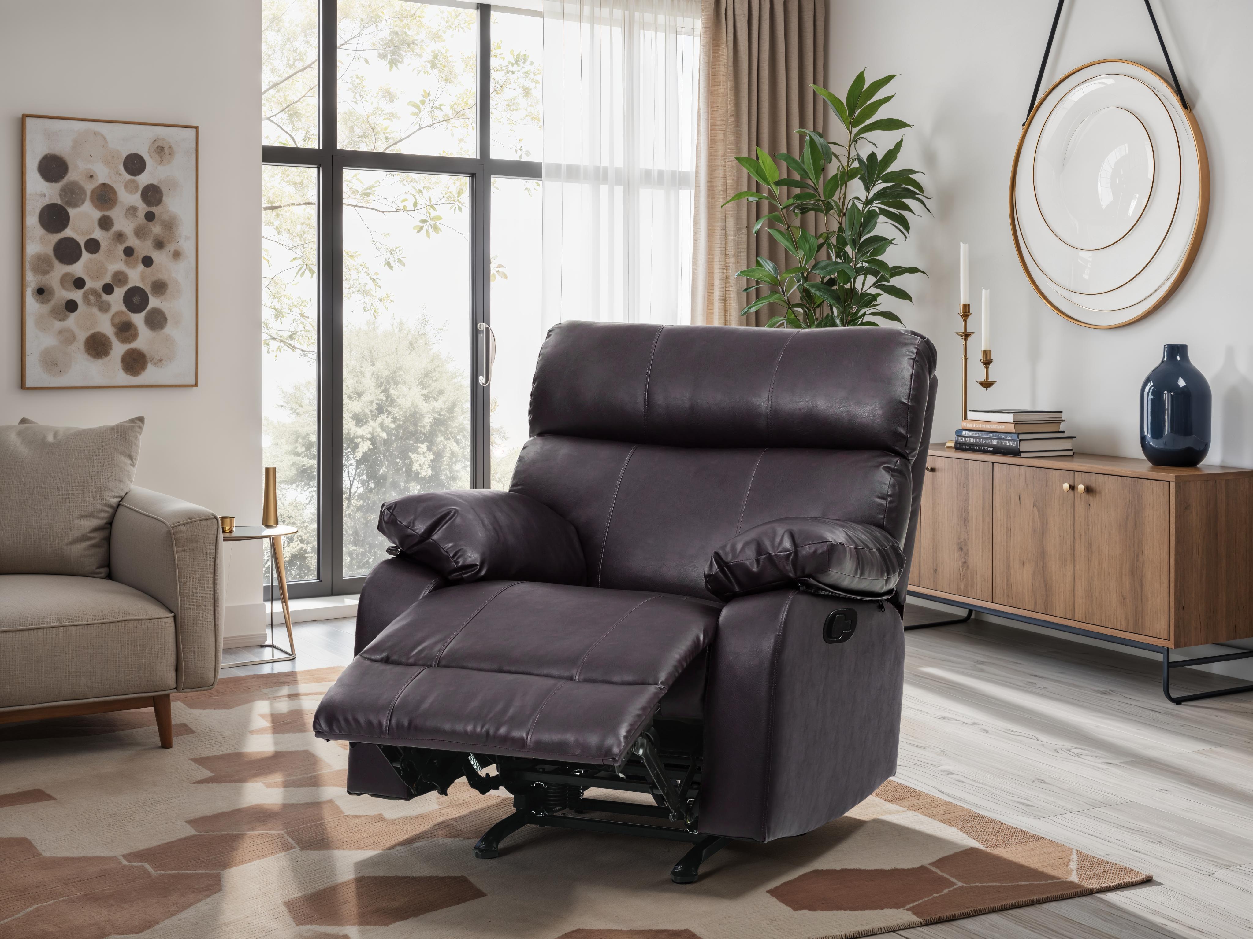 Elite Space Living Larache Dark Brown Faux Leather Rocker Recliner