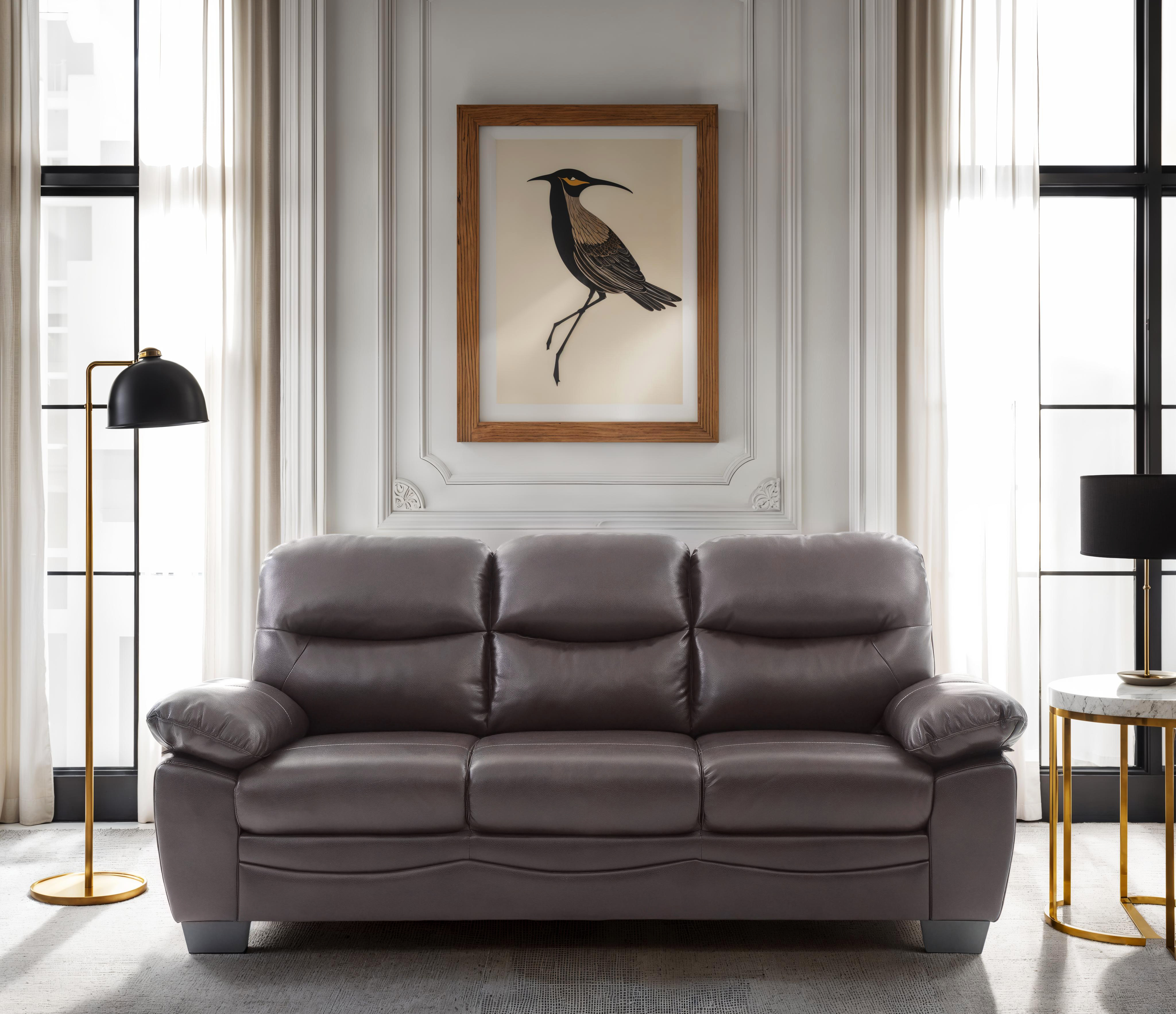 Elite Space Living Londonderry Dark Brown Faux Leather Sofa