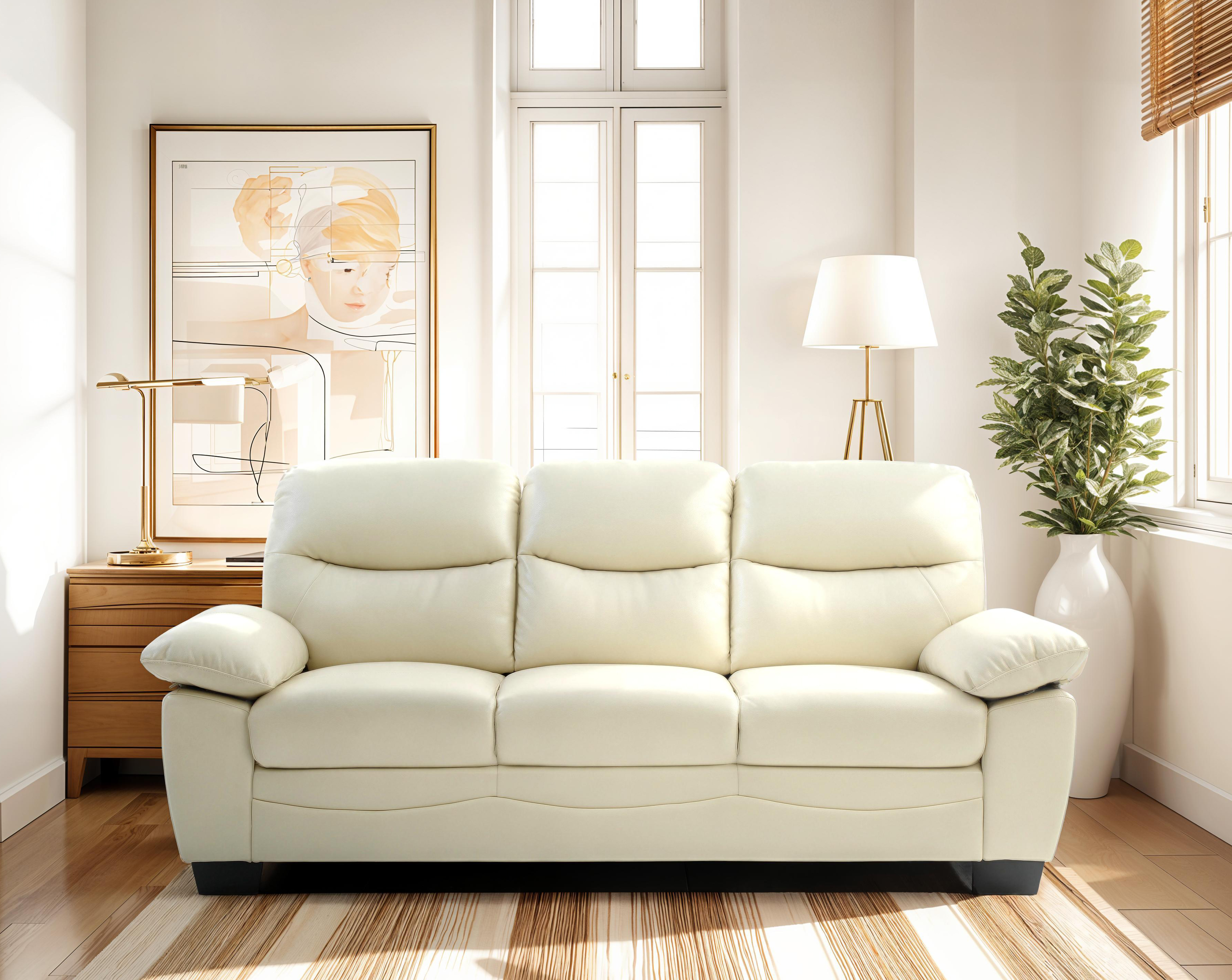 Elite Space Living Londonderry Pearl Faux Leather Sofa