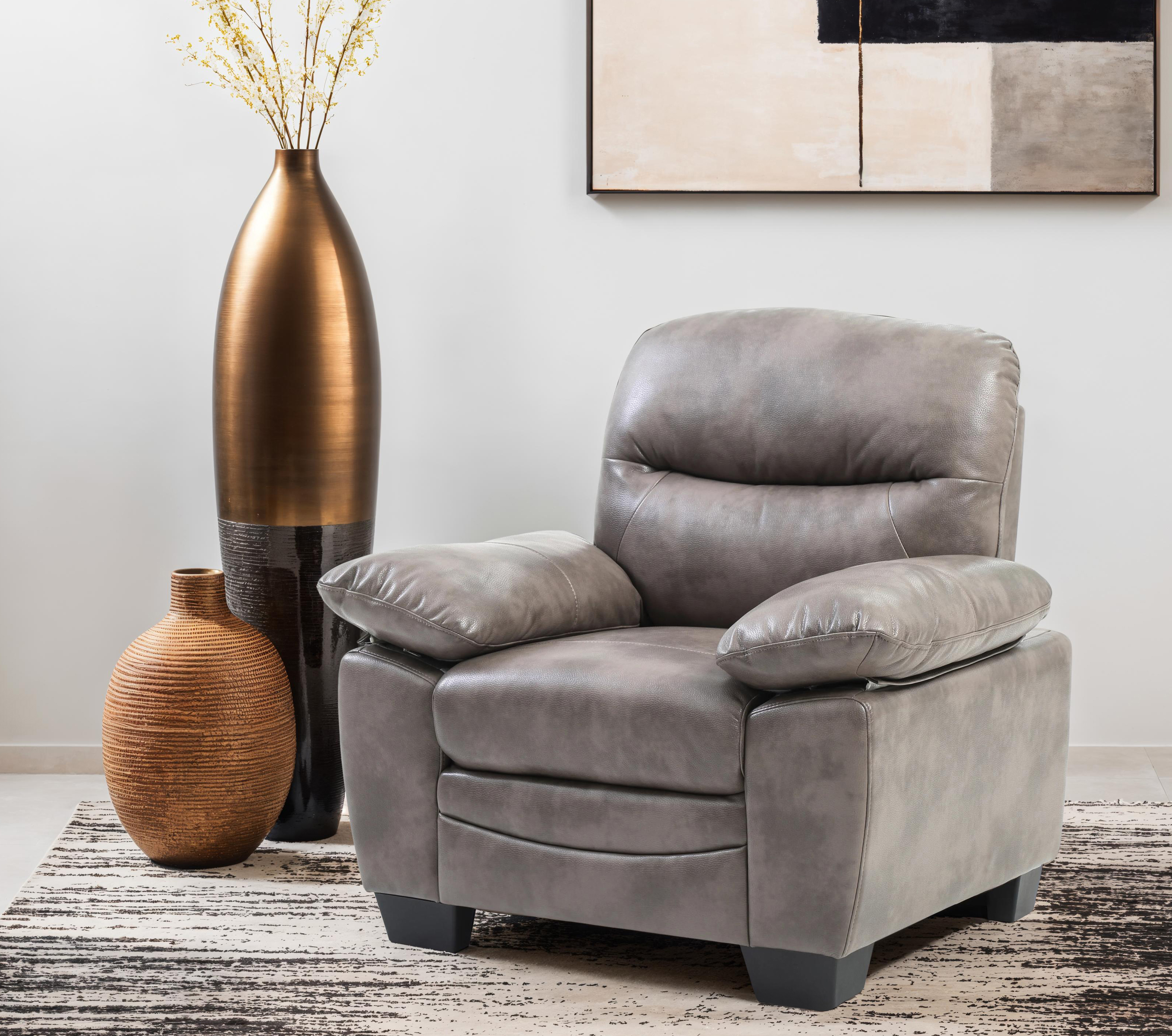 Elite Space Living Londonderry Gray Faux Leather Chair