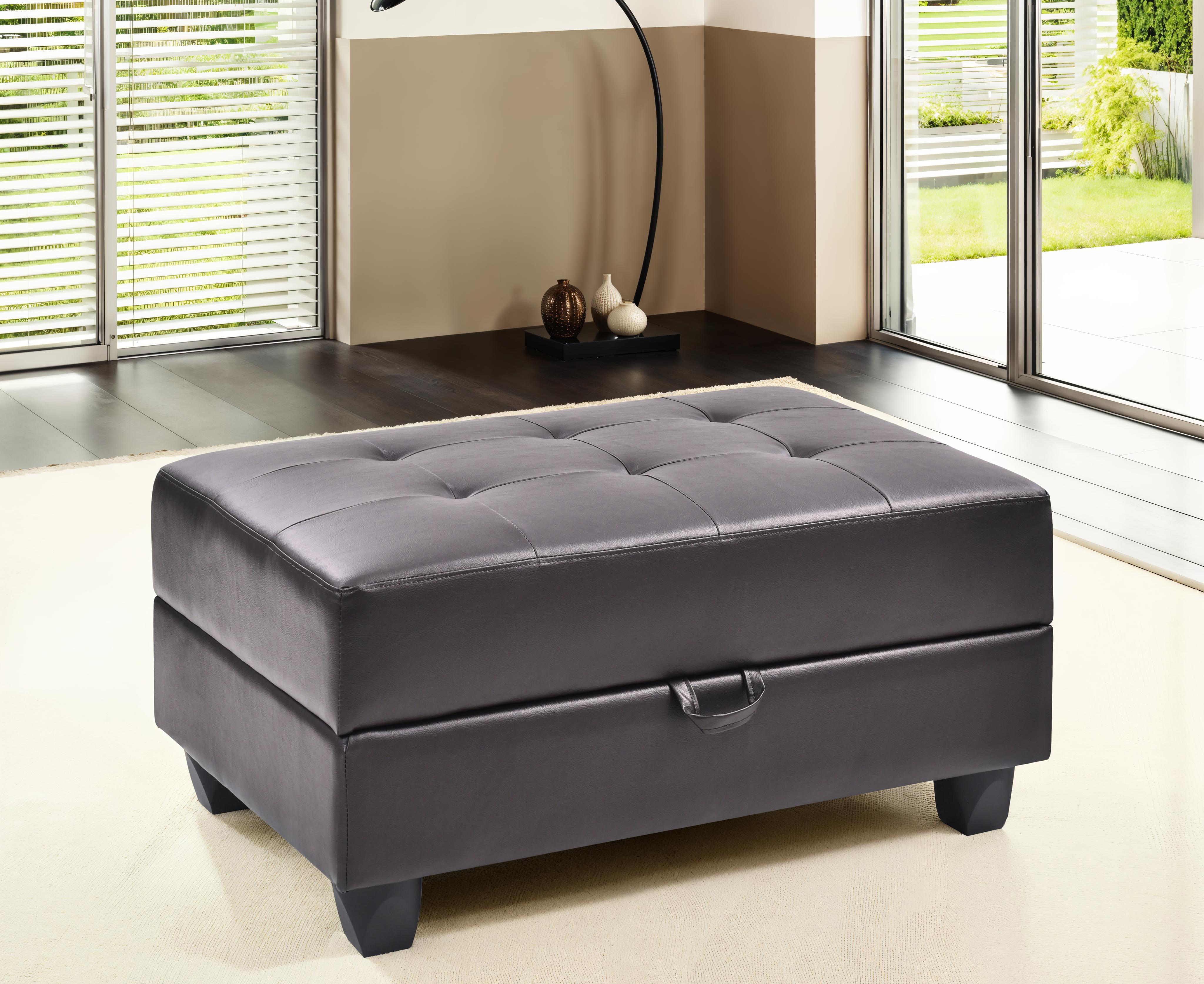 Elite Space Living Camden Cappuccino Faux Leather Ottoman
