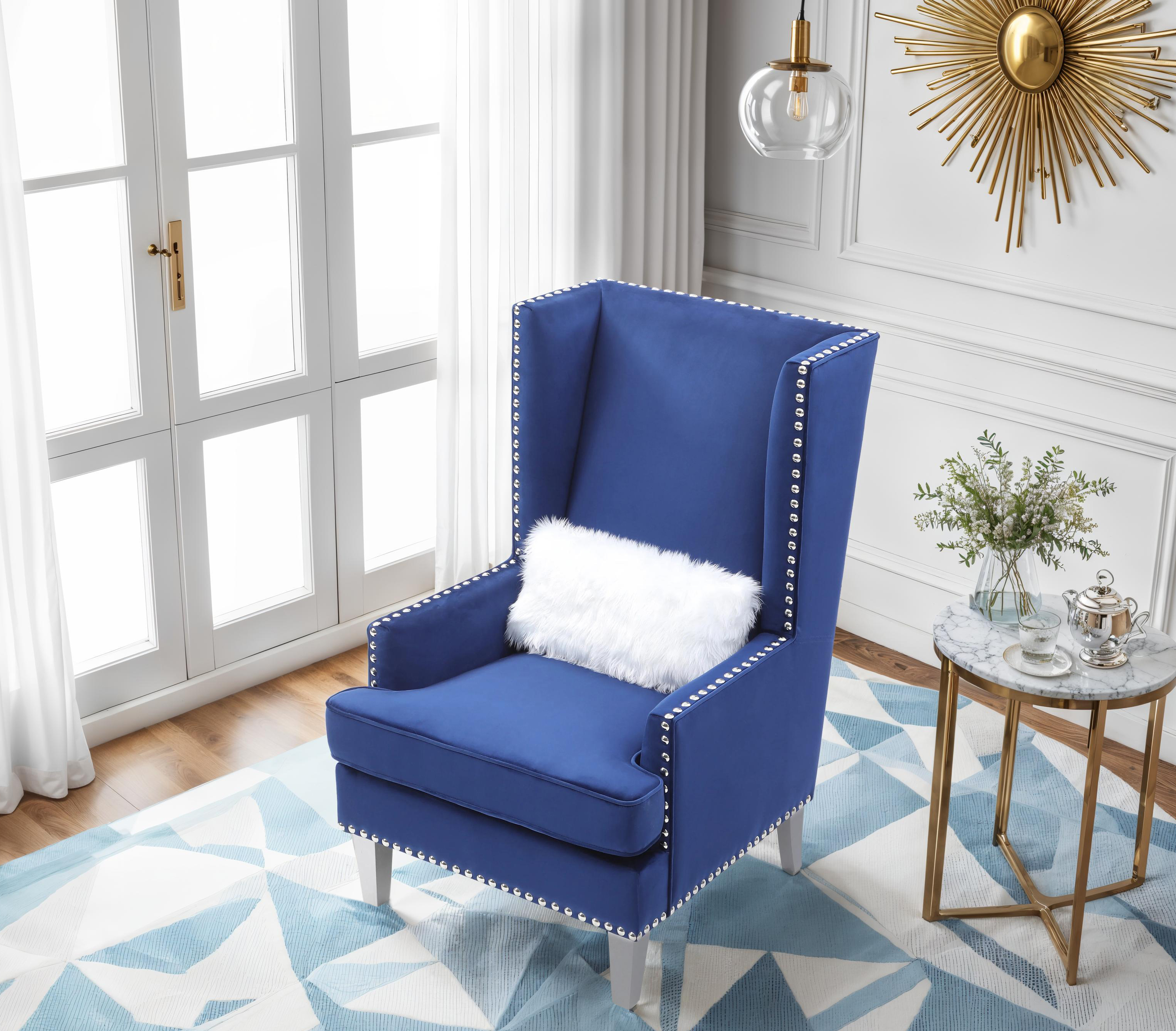 Elite Space Living Zurich Blue Velvet Chair