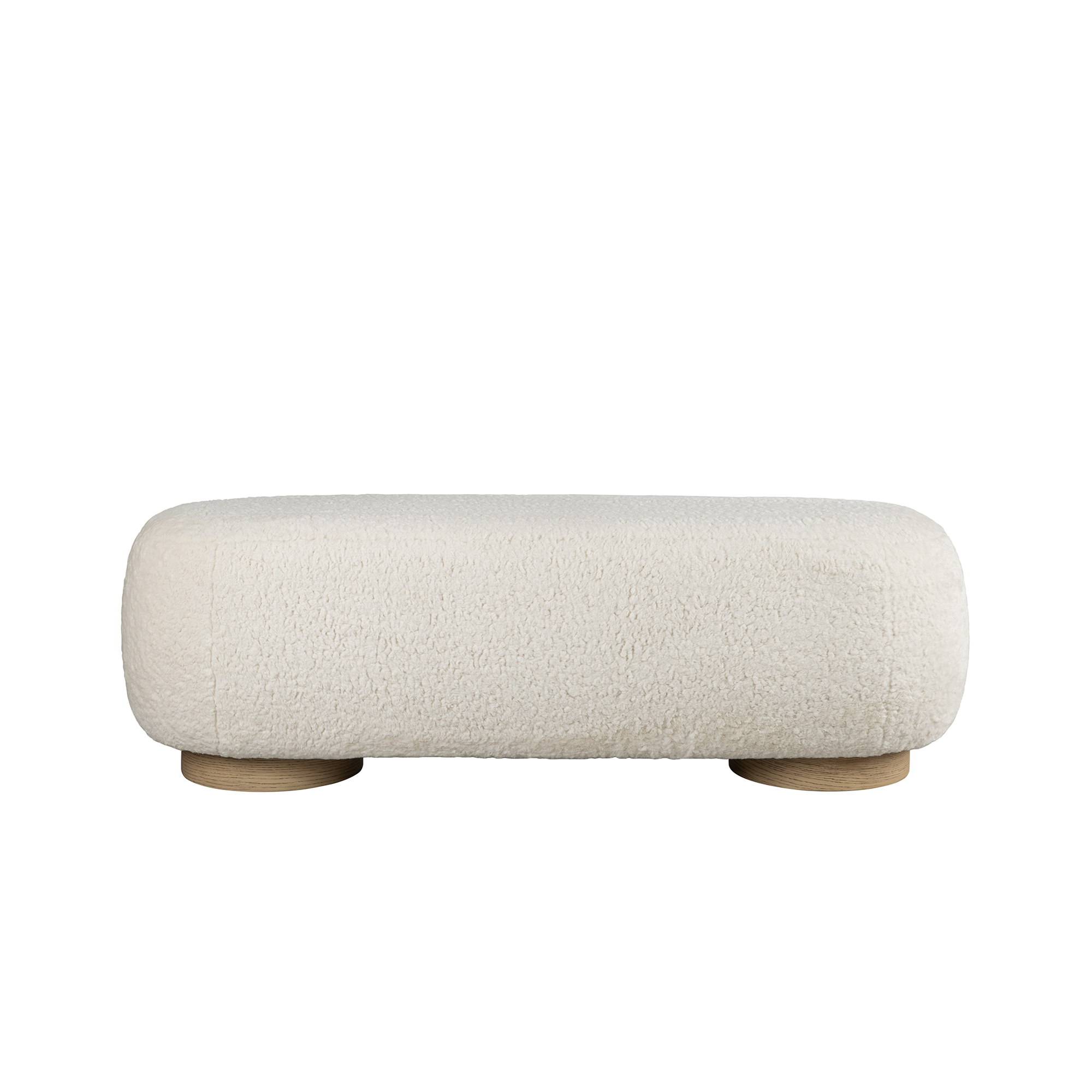 Salted Oak Portola White 51 Inch Bench