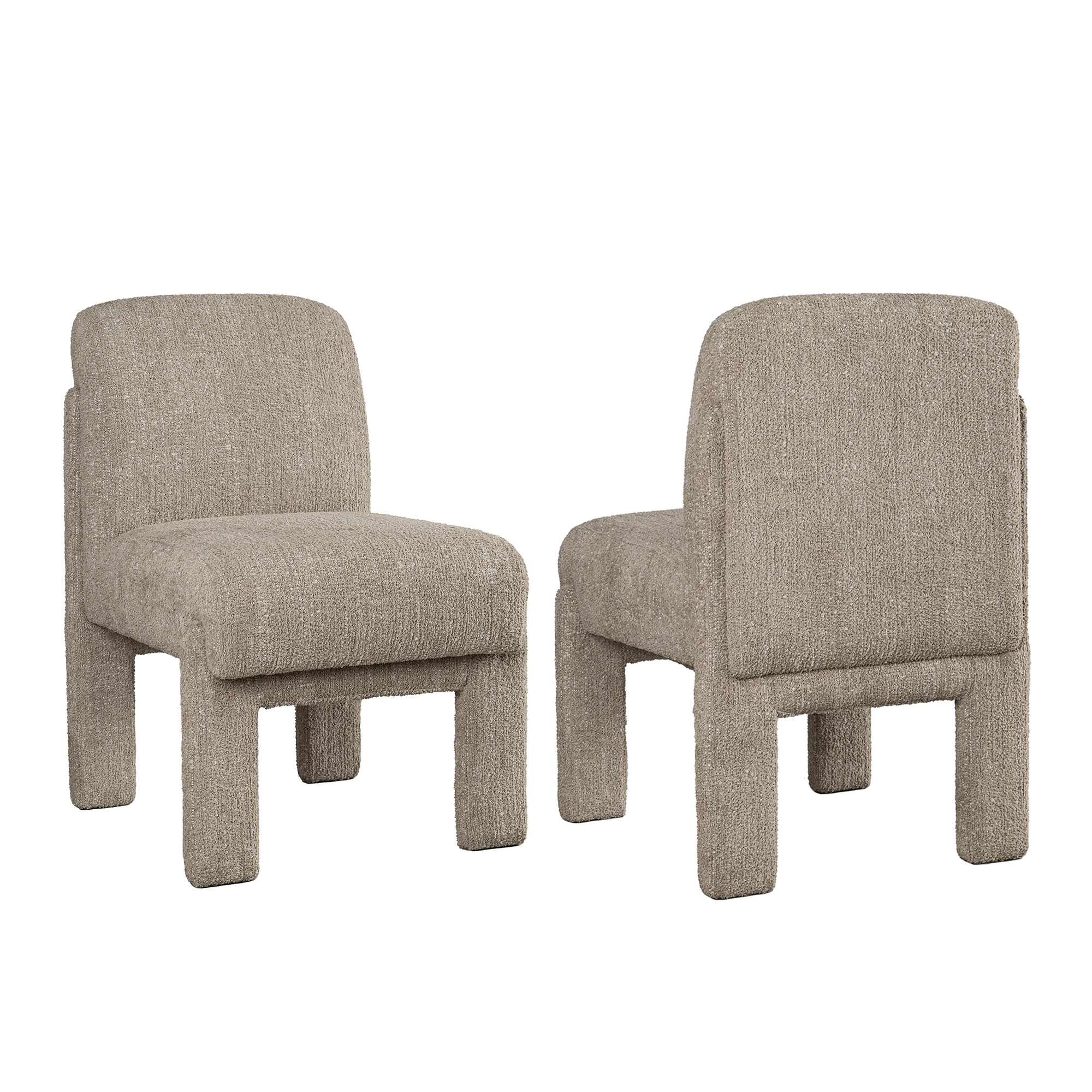 2 Salted Oak Catalina Beige Dining Chairs