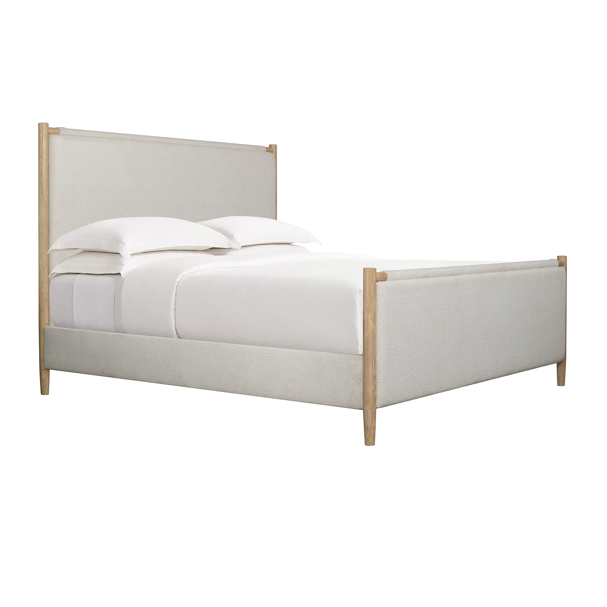 Salted Oak Cypress Grey King Upholstered Bed