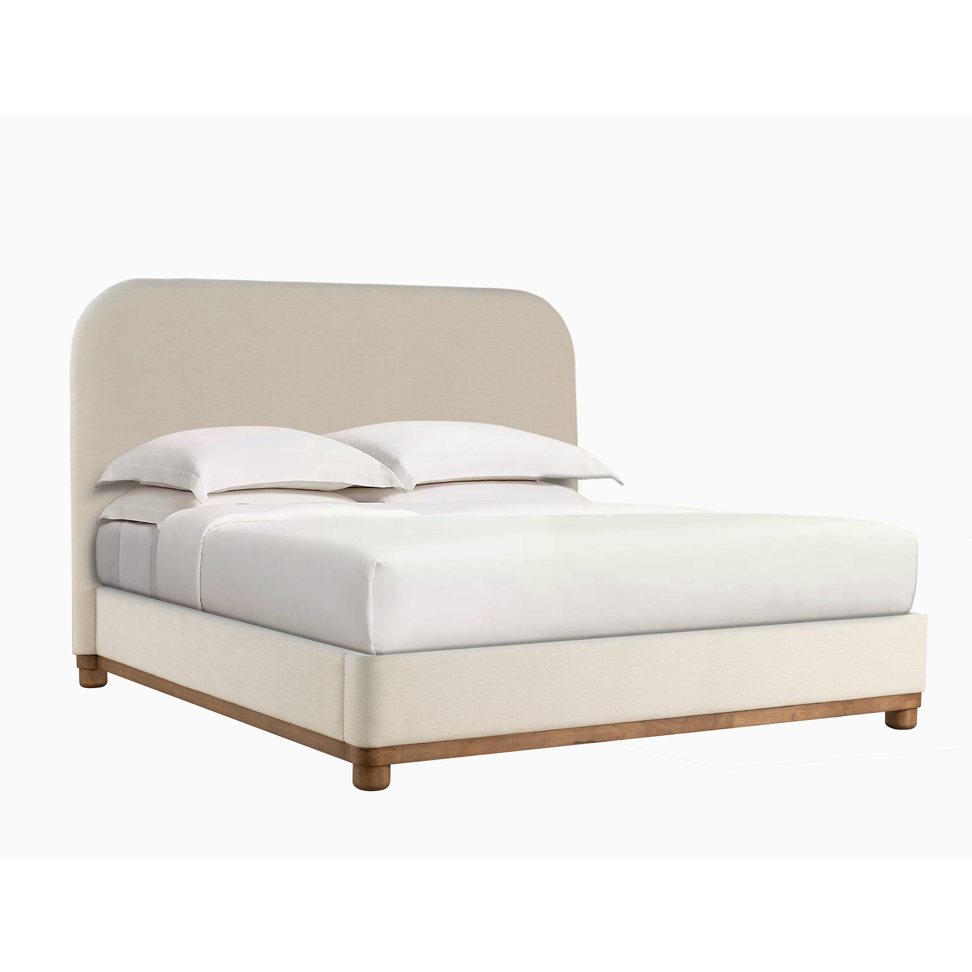 Salted Oak Madera Beige Queen Upholstered Bed