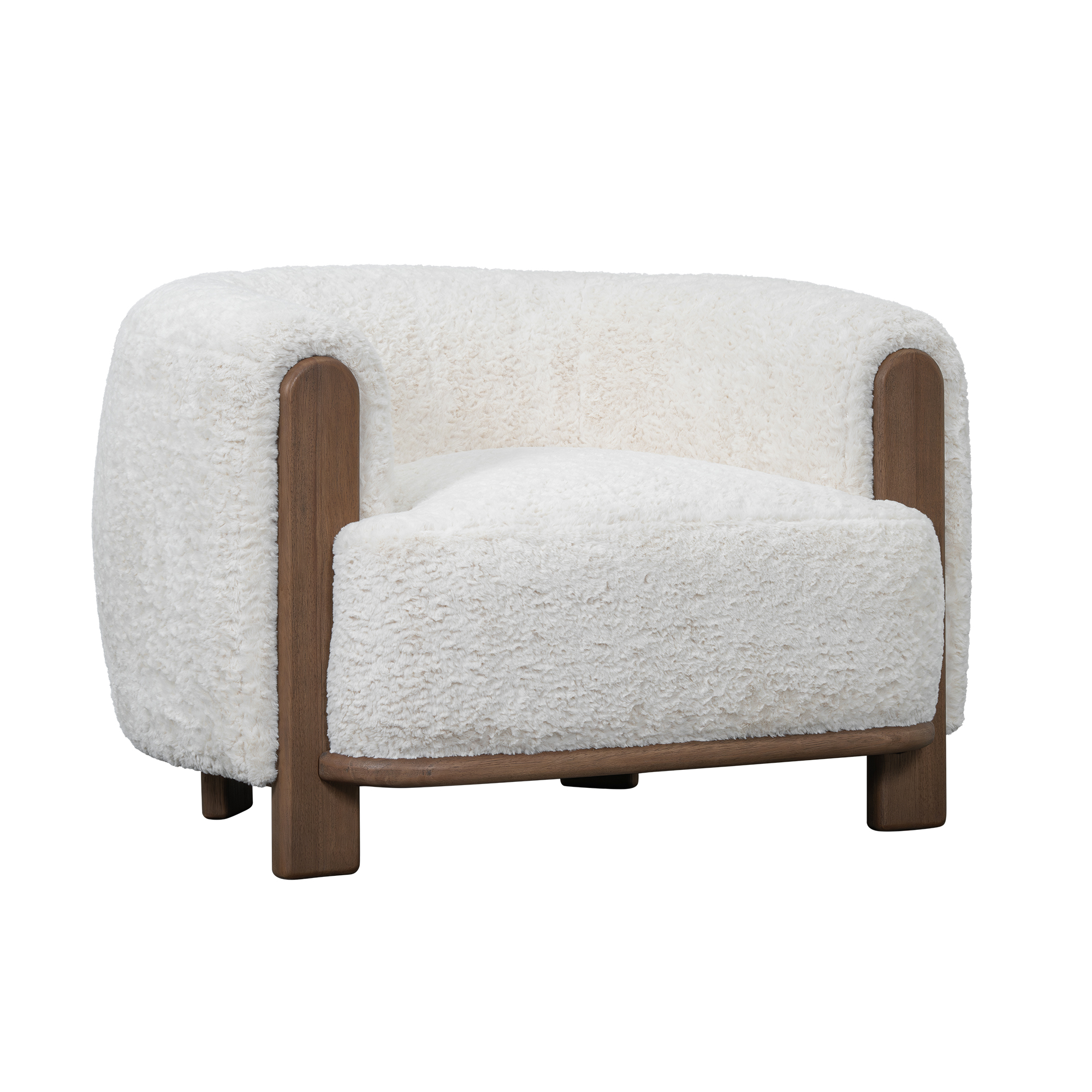 Salted Oak Acadia White Accent Chair