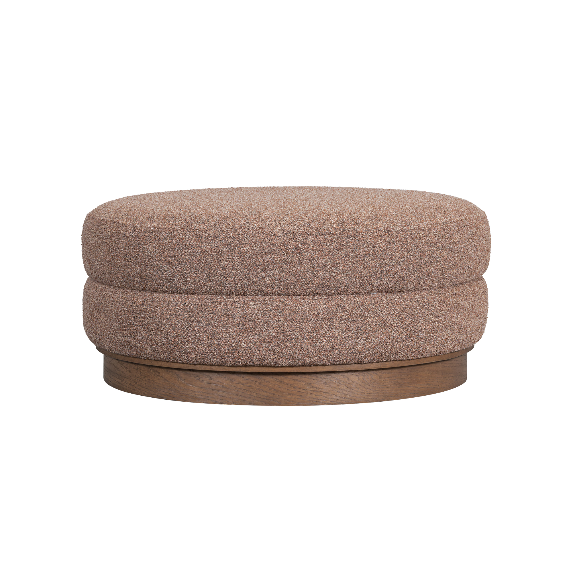 Salted Oak Yukon Beige 42 Inch Round Ottoman