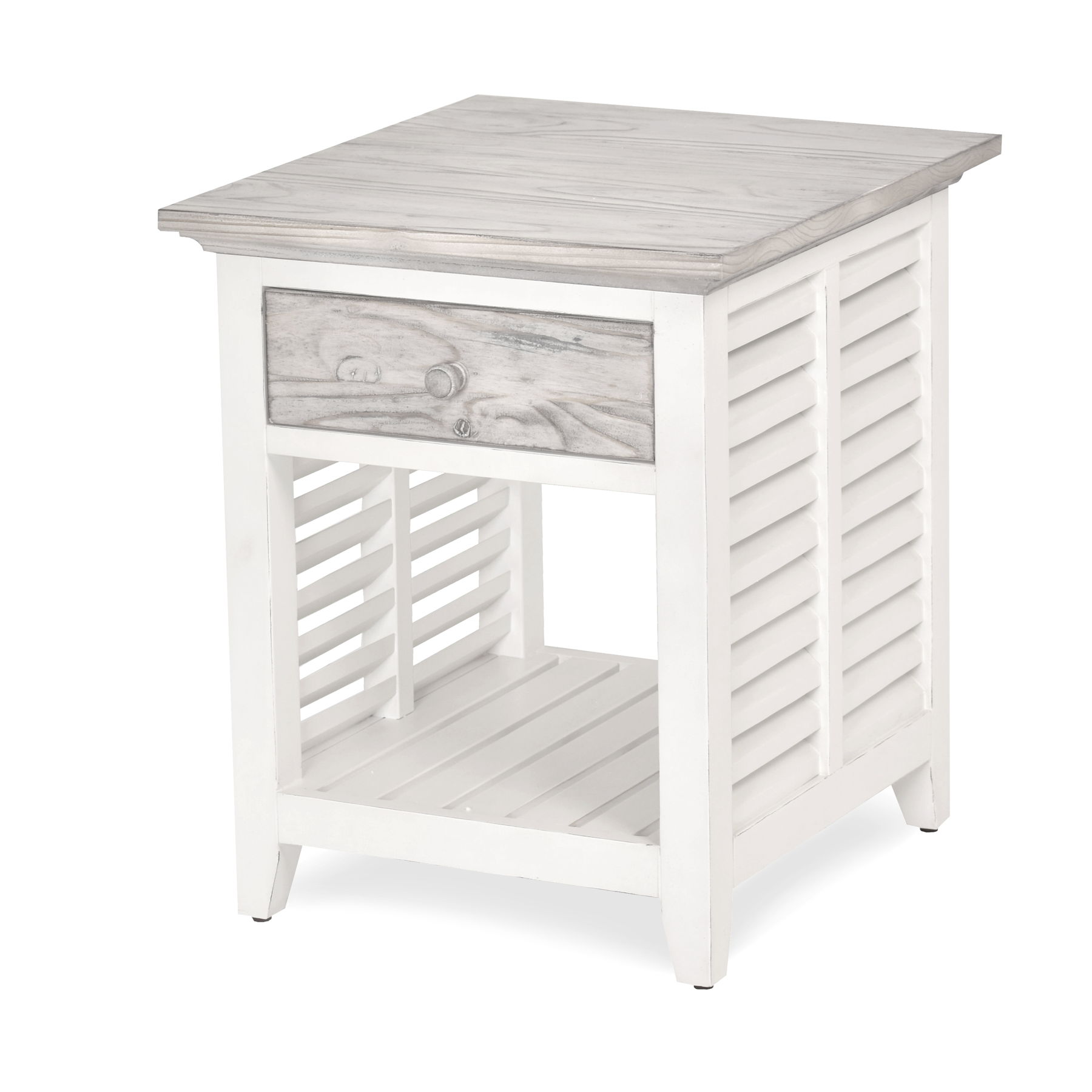 Sea Winds Islamorada Gray White End Table