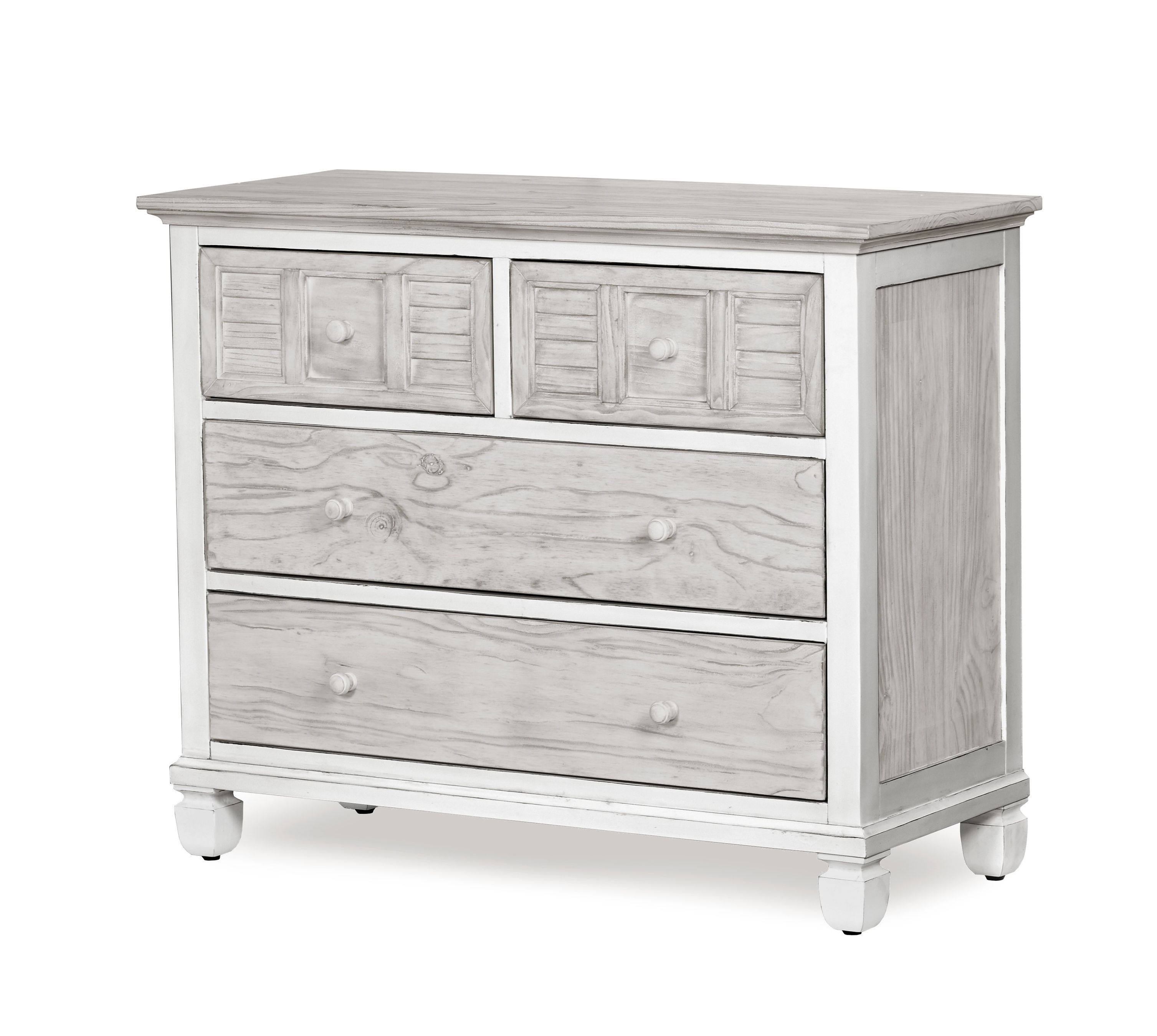 Sea Winds Islamorada Gray White 4 Drawers Single Chest