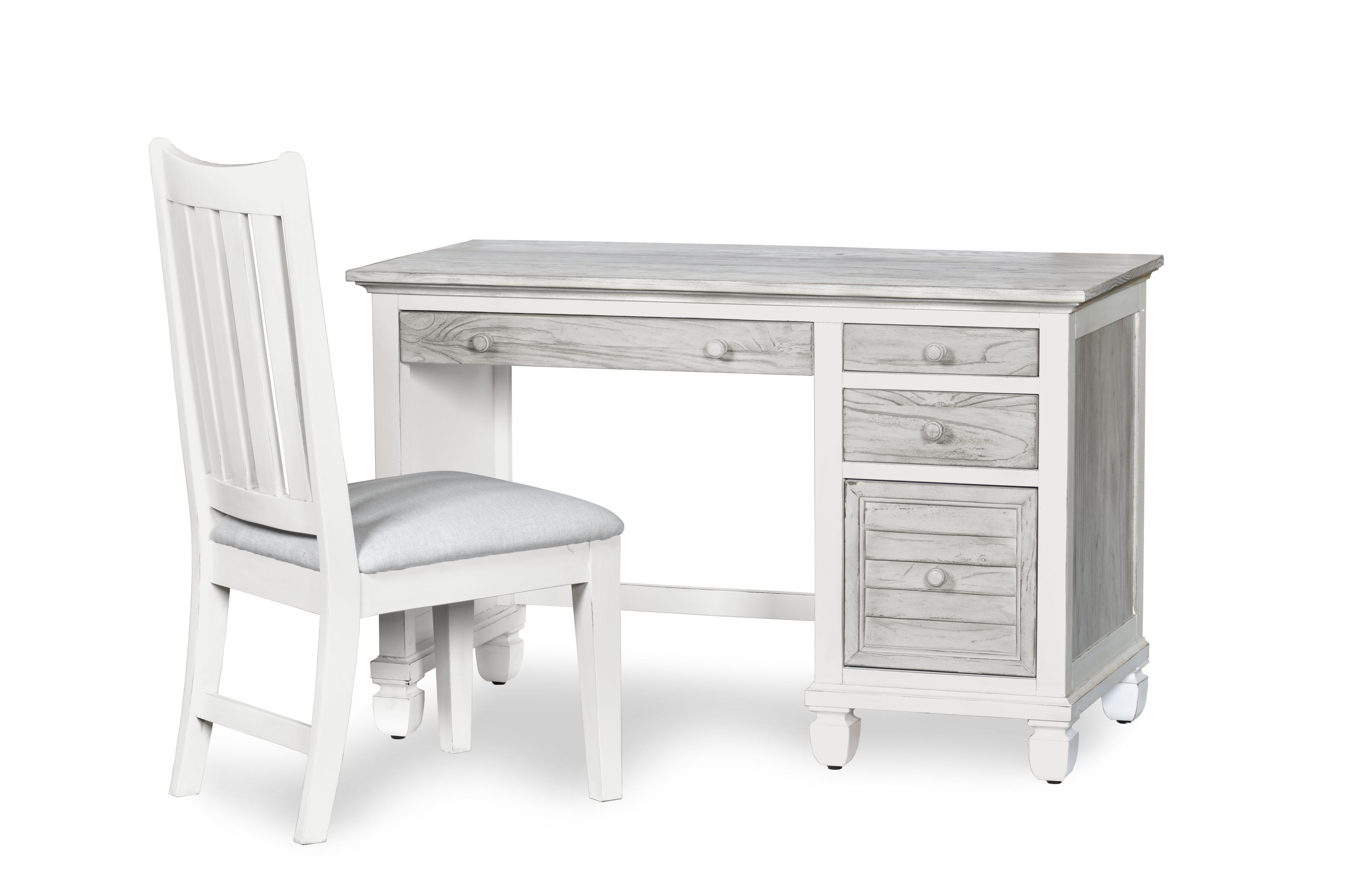 Sea Winds Islamorada Gray White Desk and Chair Set