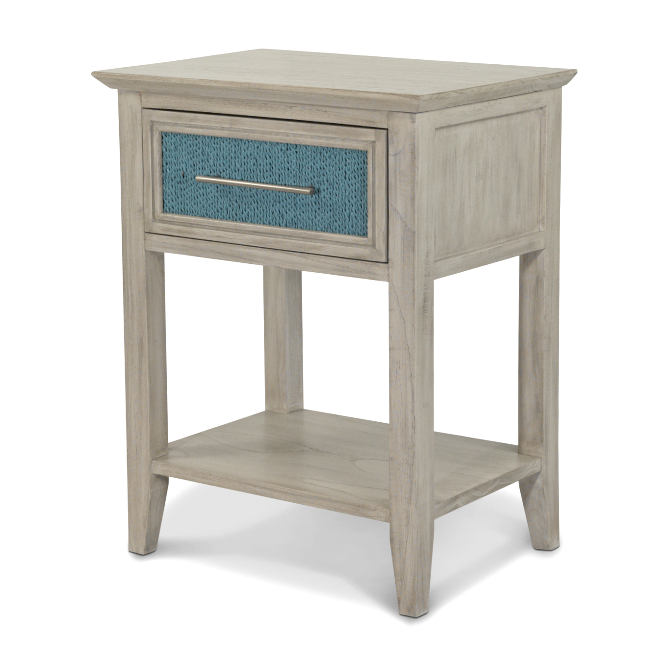 Sea Winds Ocean Isles Blue Ivory 1 Drawer Nightstand