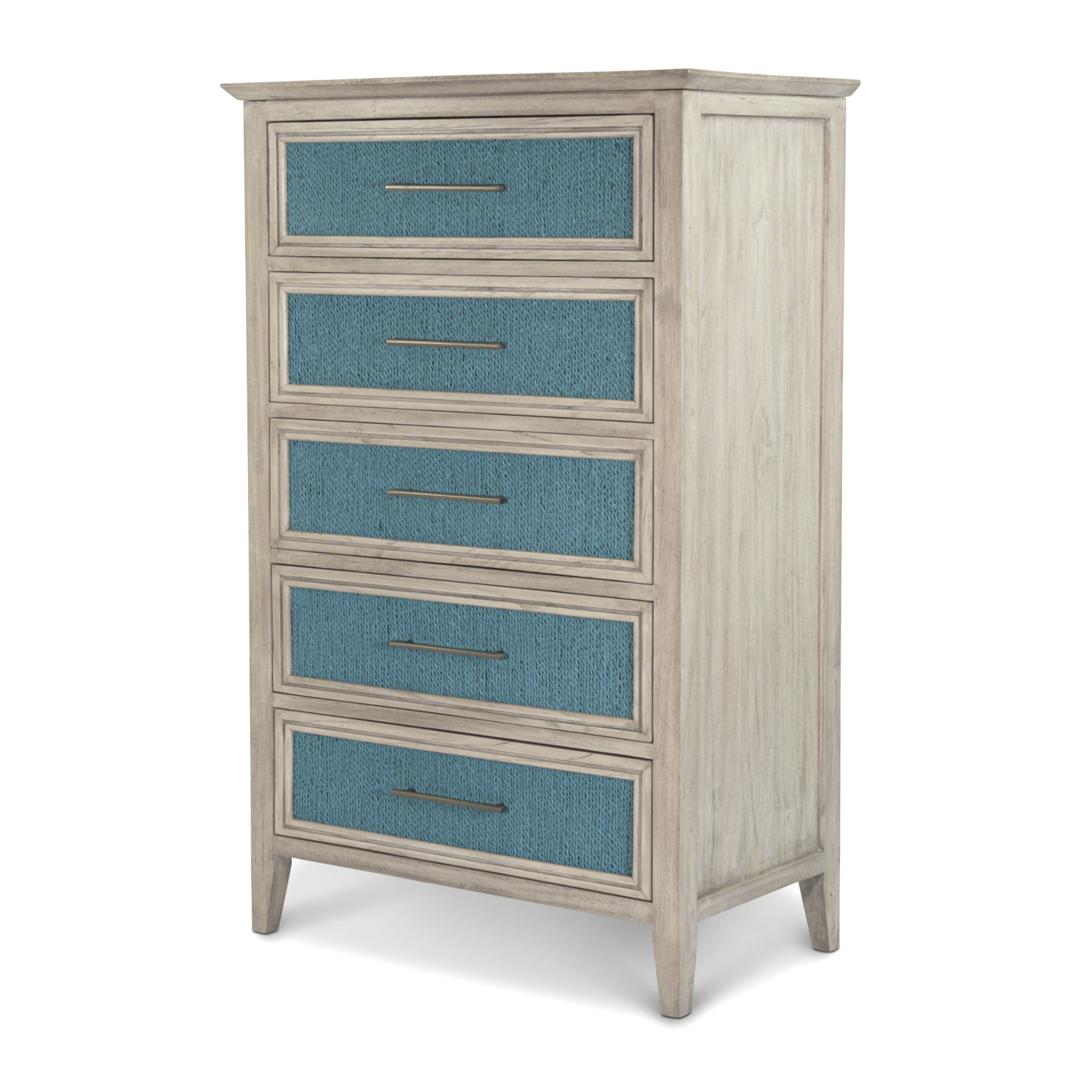 Sea Winds Ocean Isles Blue Ivory 5 Drawer Chest