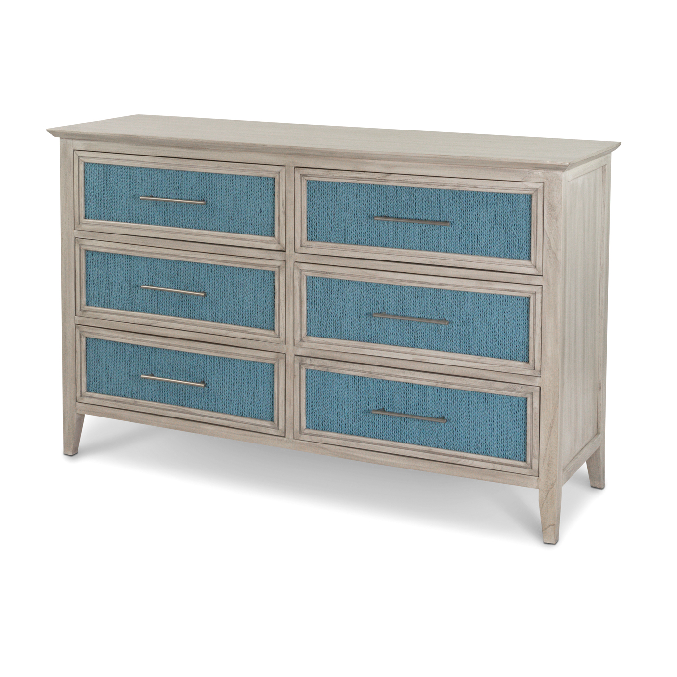 Sea Winds Ocean Isles Blue Ivory 6 Drawer Dresser