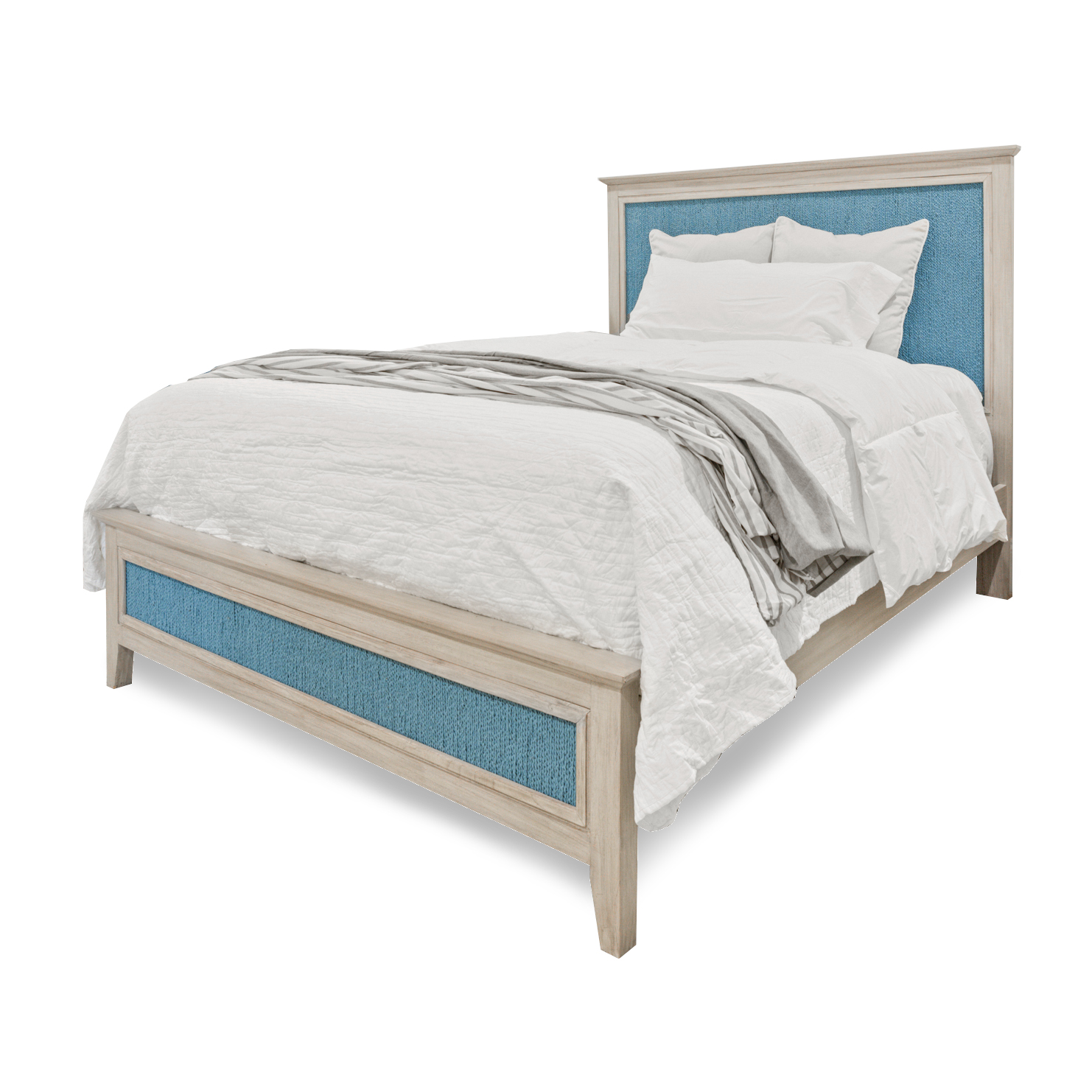 Sea Winds Ocean Isles Blue Ivory Queen Bed