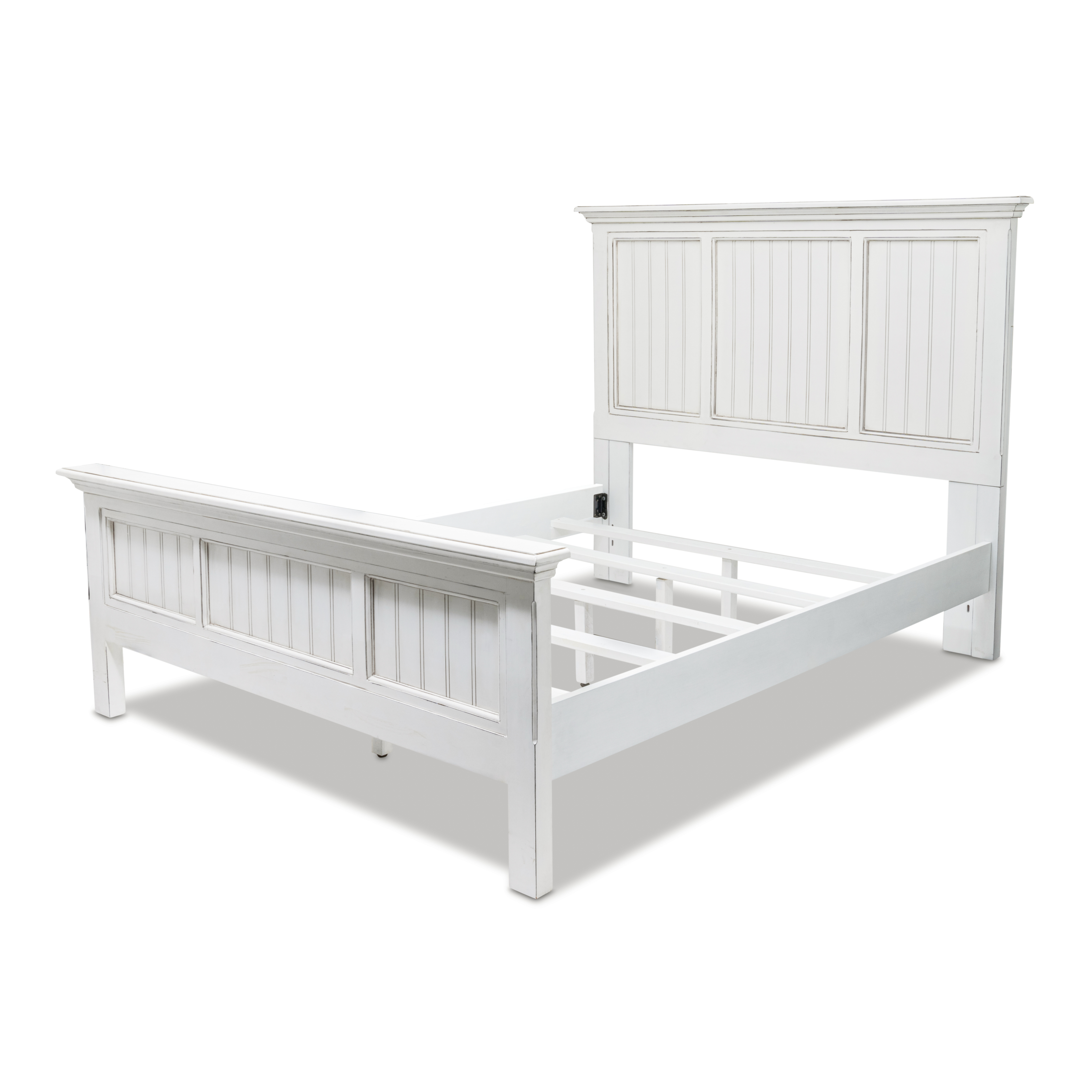 Sea Winds Monaco White Wood King Panel Bed