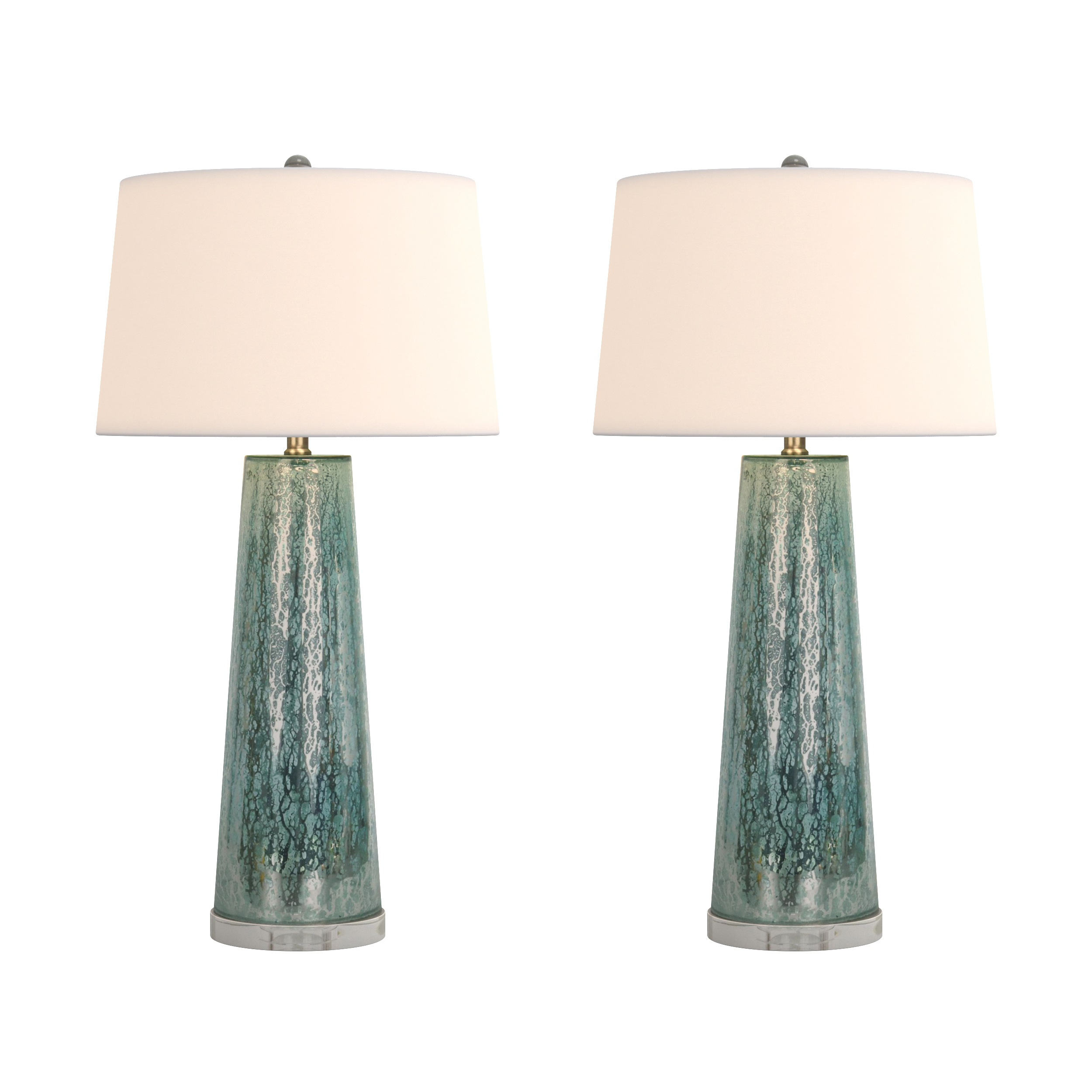 2 Sea Winds Emerald Rain Green Table Lamps