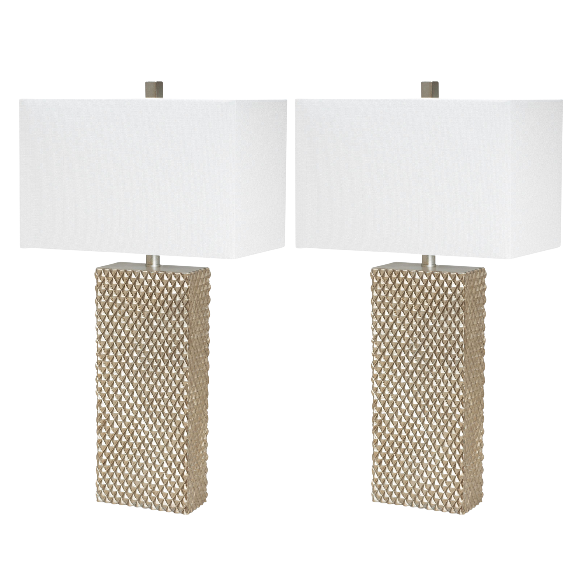 2 Sea Winds Lux Lighting Gold White 29 Inch Table Lamps