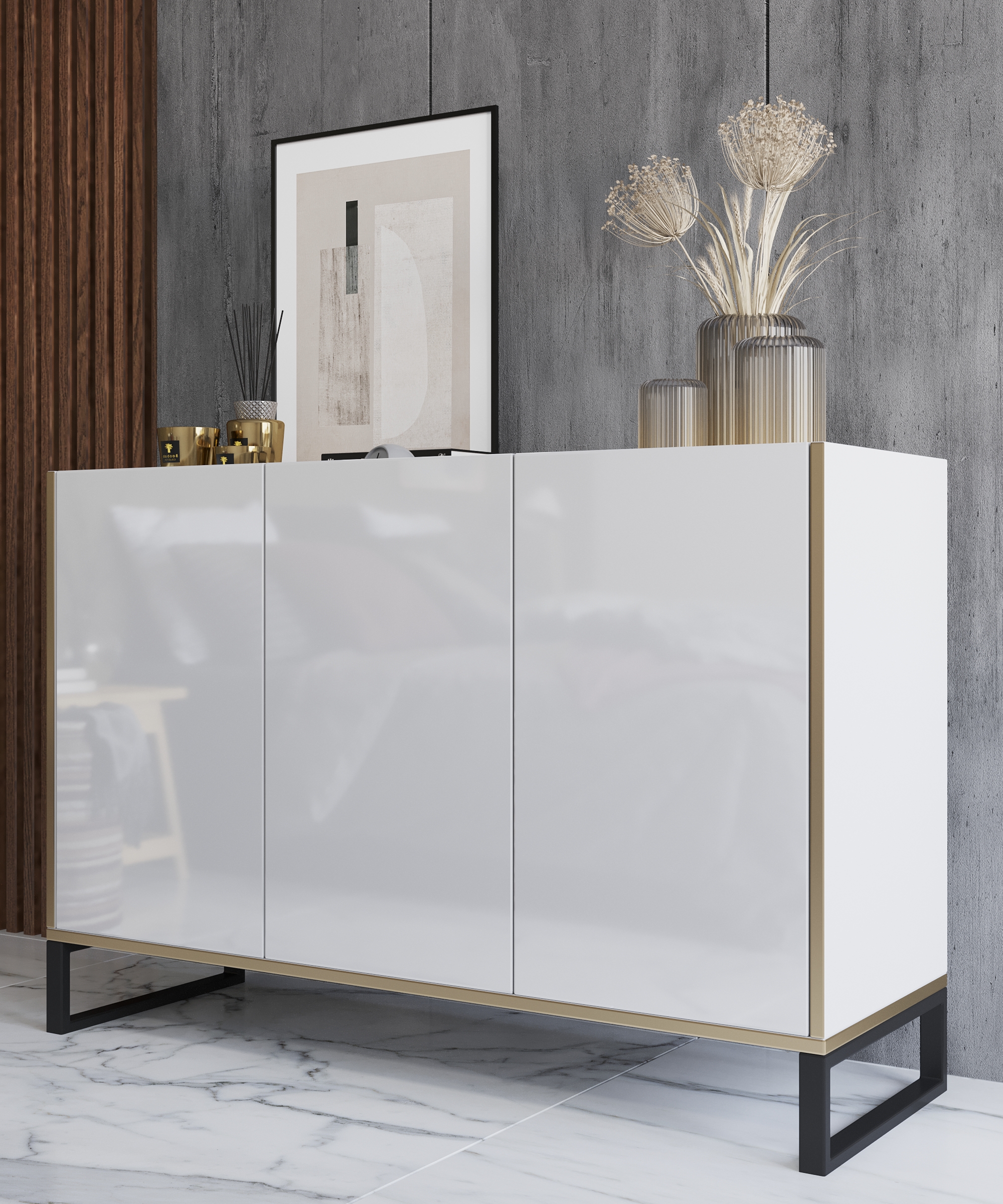 Skyler Designs Gloss White Sideboard