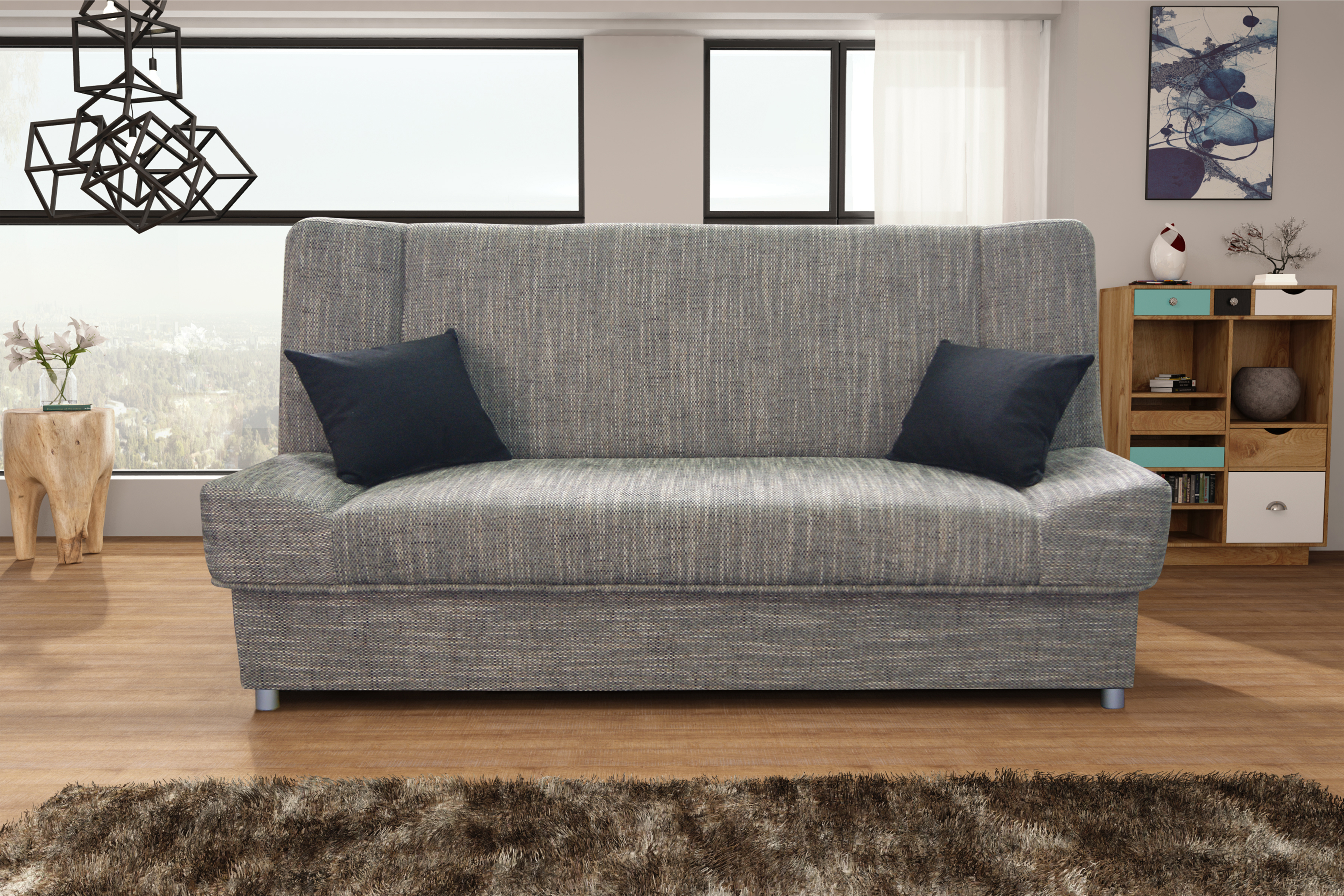 Skyler Designs Natalia Gray Sofa Bed with Storage