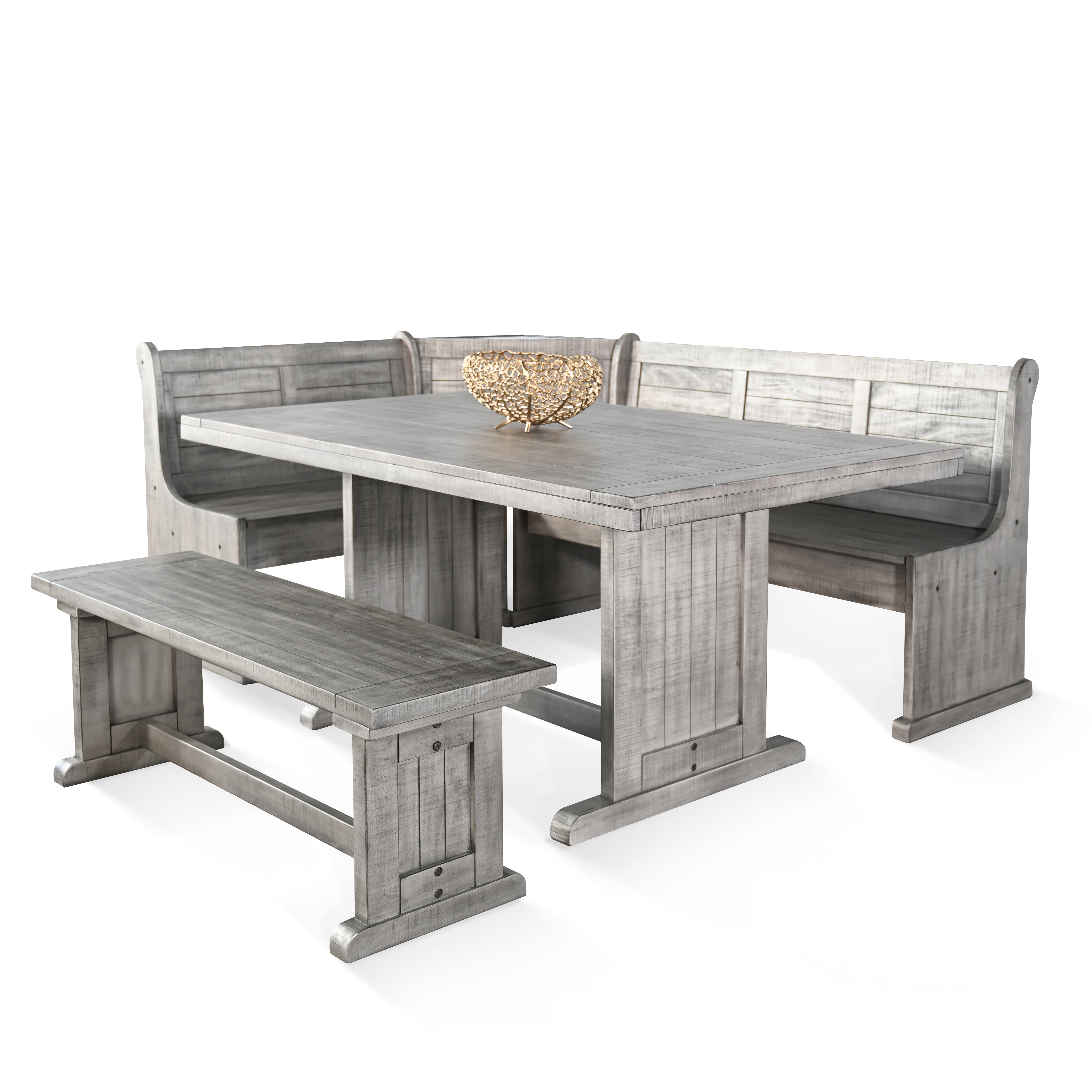 Purity Craft Alpine Gray Breakfast Nook Dining Set