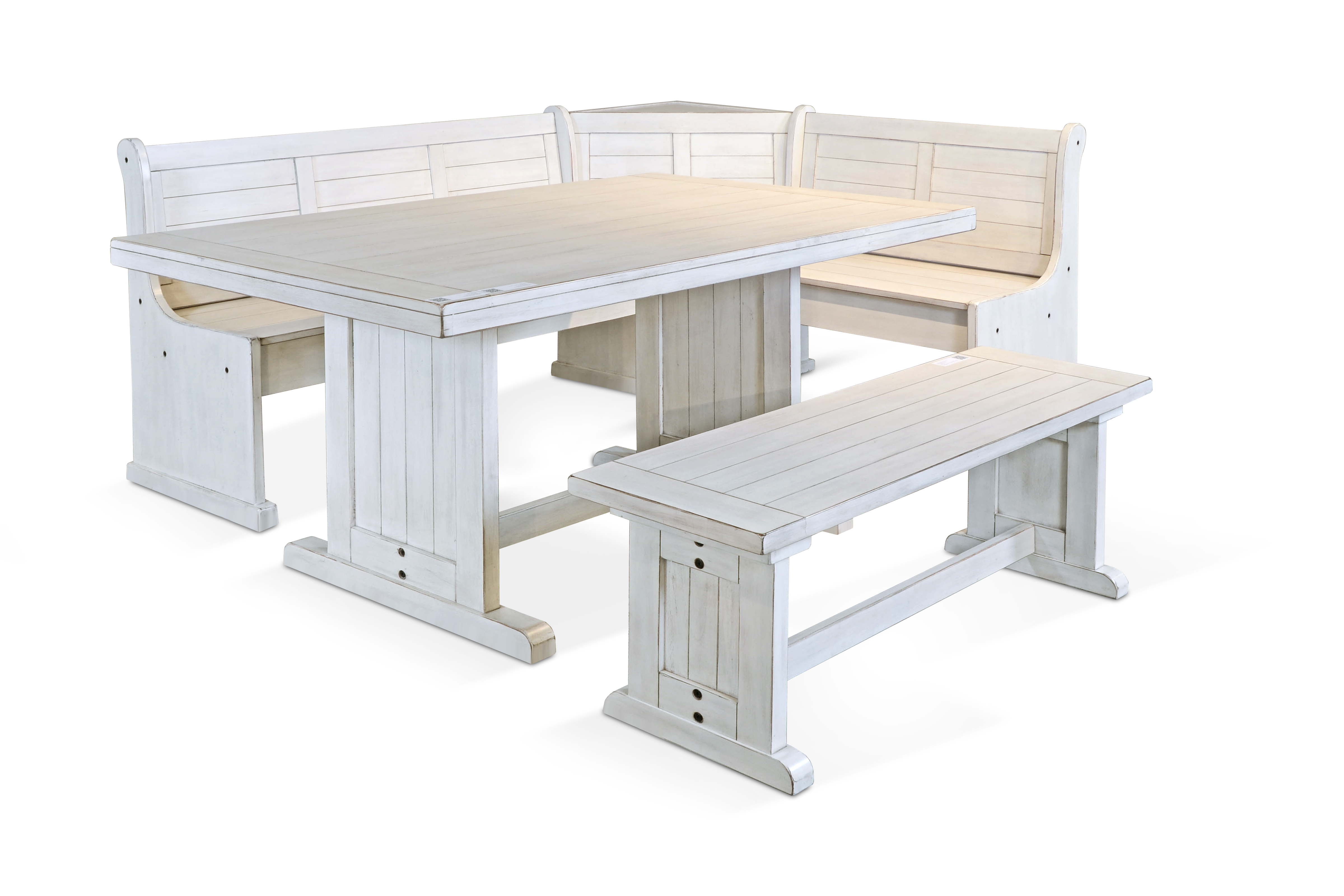 Purity Craft Bayside White Breakfast Nook Dining Set