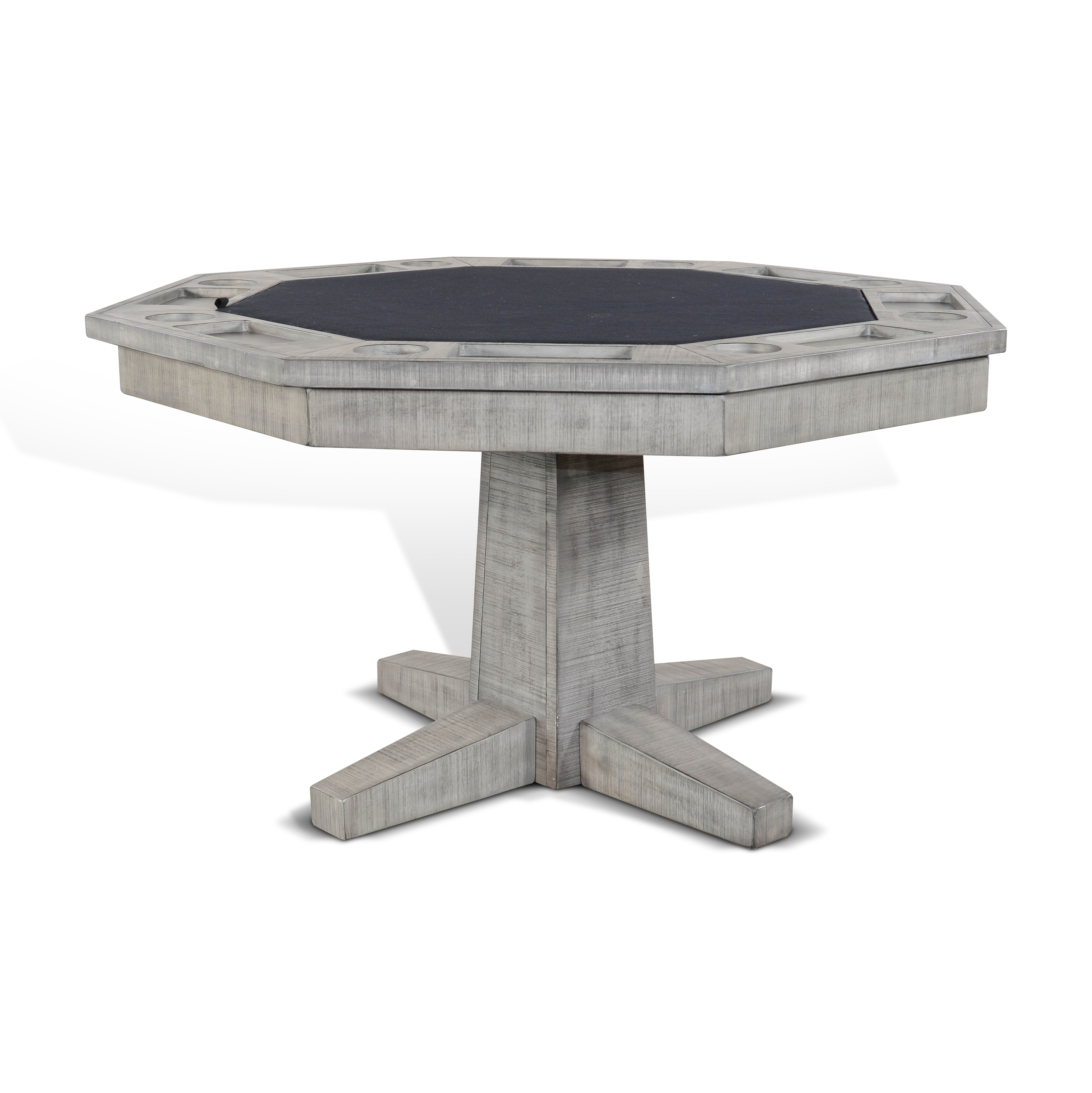 Purity Craft Alpine Gray Reversible Game and Dining Poker Table