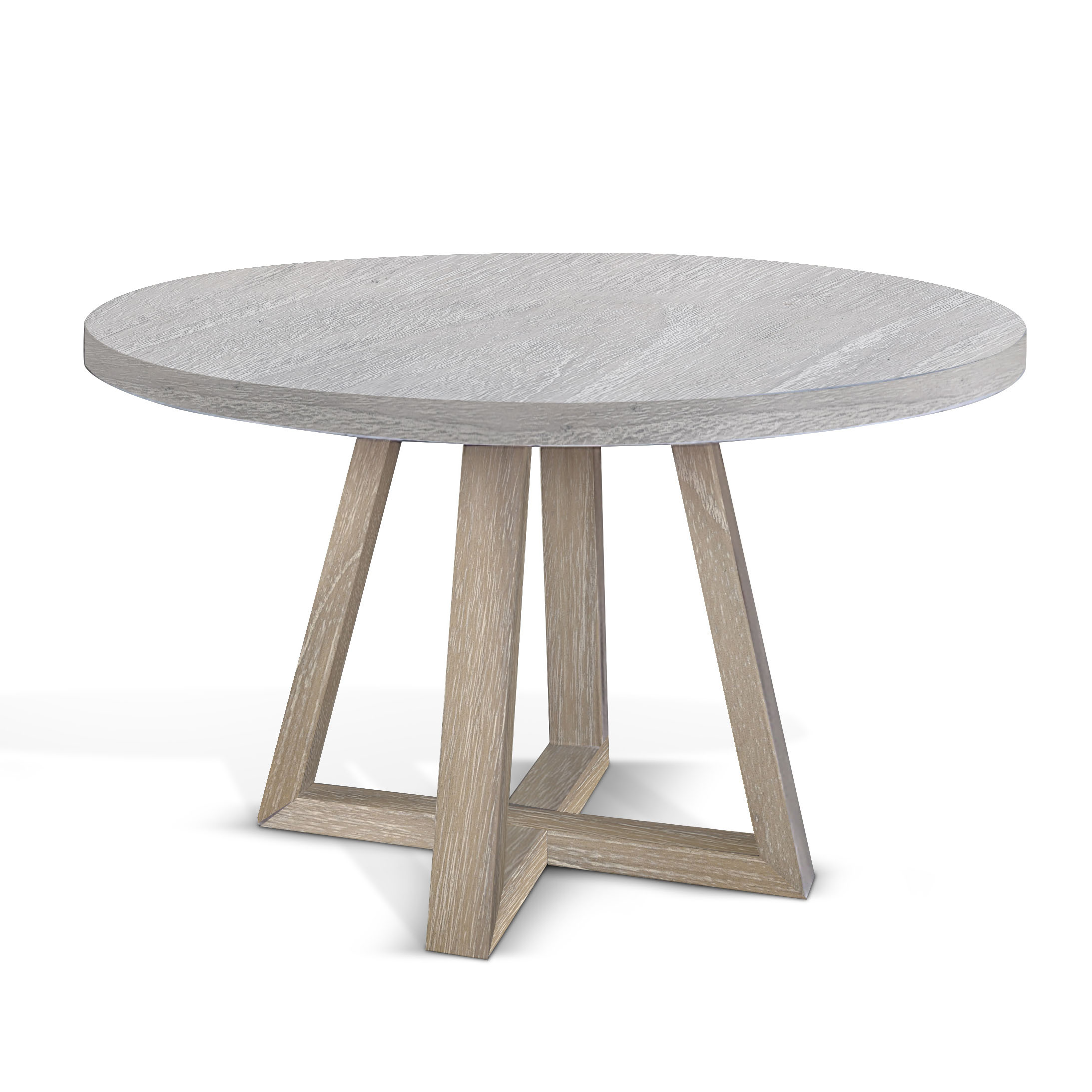 Purity Craft Rowan Light Gray Wheat Round Dining Table