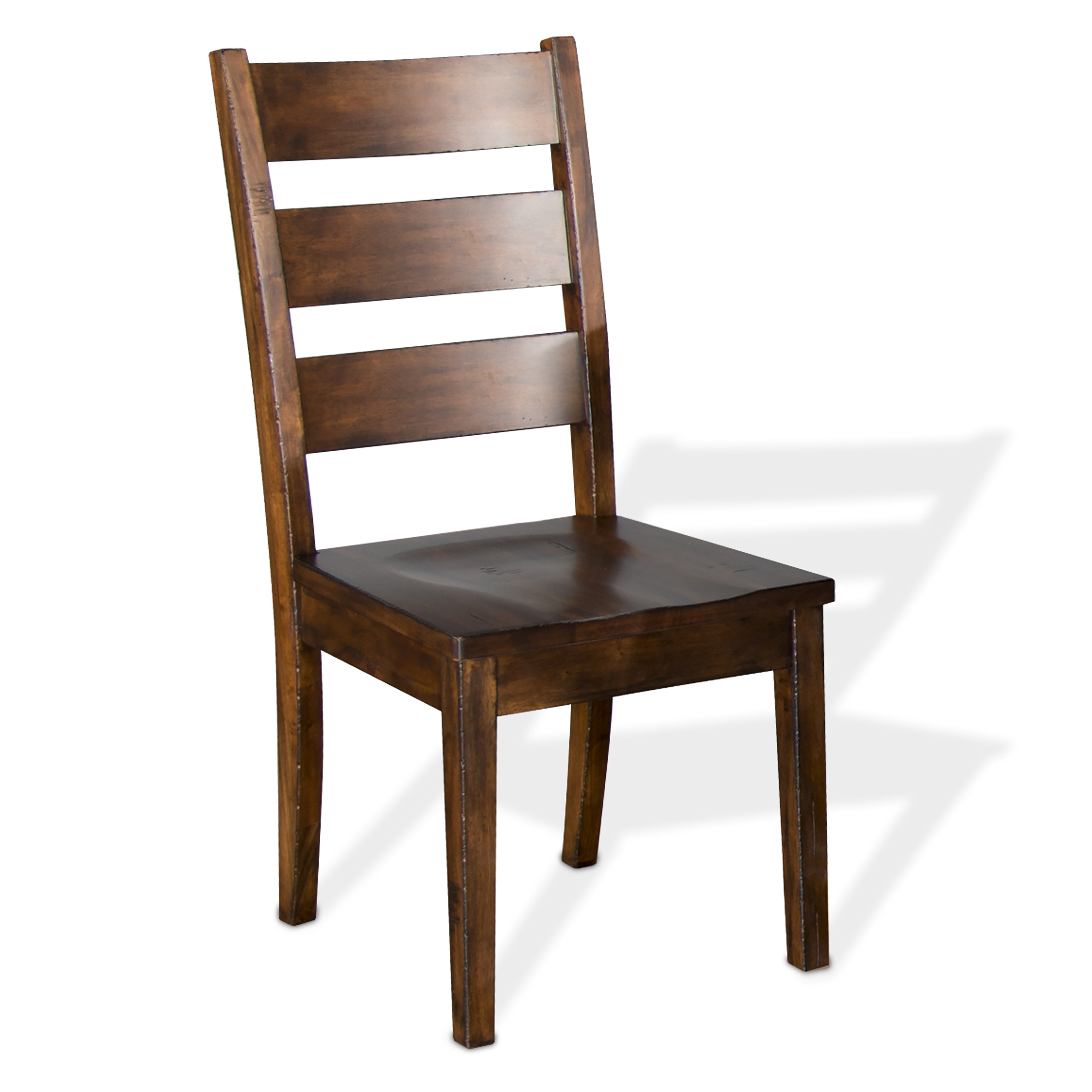 2 Purity Craft Tuscany Vintage Mocha Ladderback Chairs with Wood Seat
